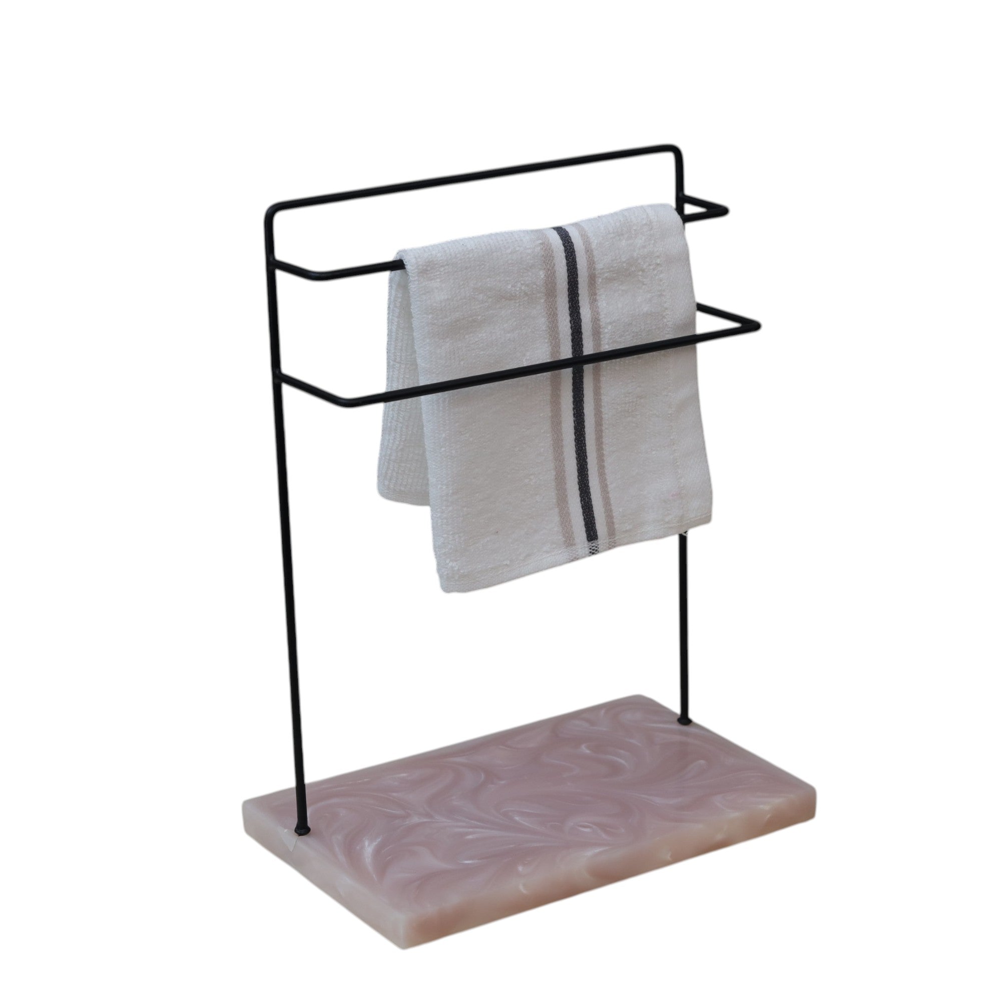 Extended Metal Black Powder Coated Towel Stand