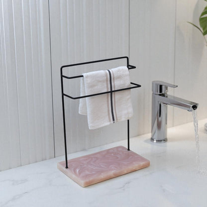 Extended Metal Black Powder Coated Towel Stand