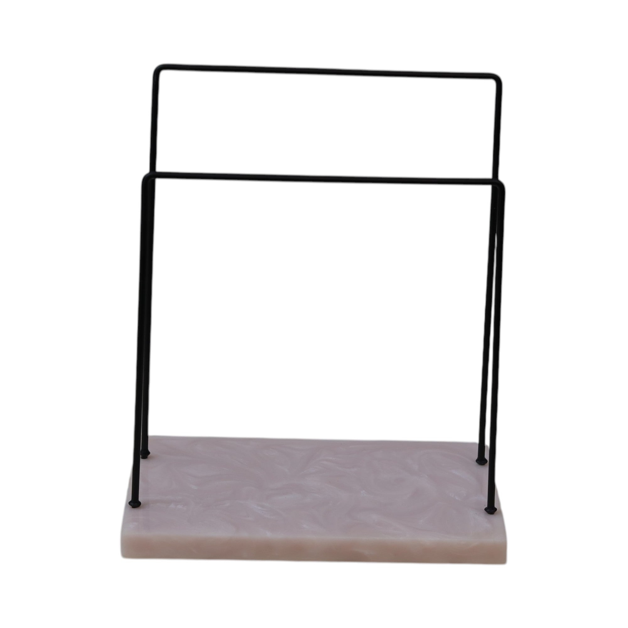 2 Steps Metal Powder Coated Towel Stand With Beige Resin Base