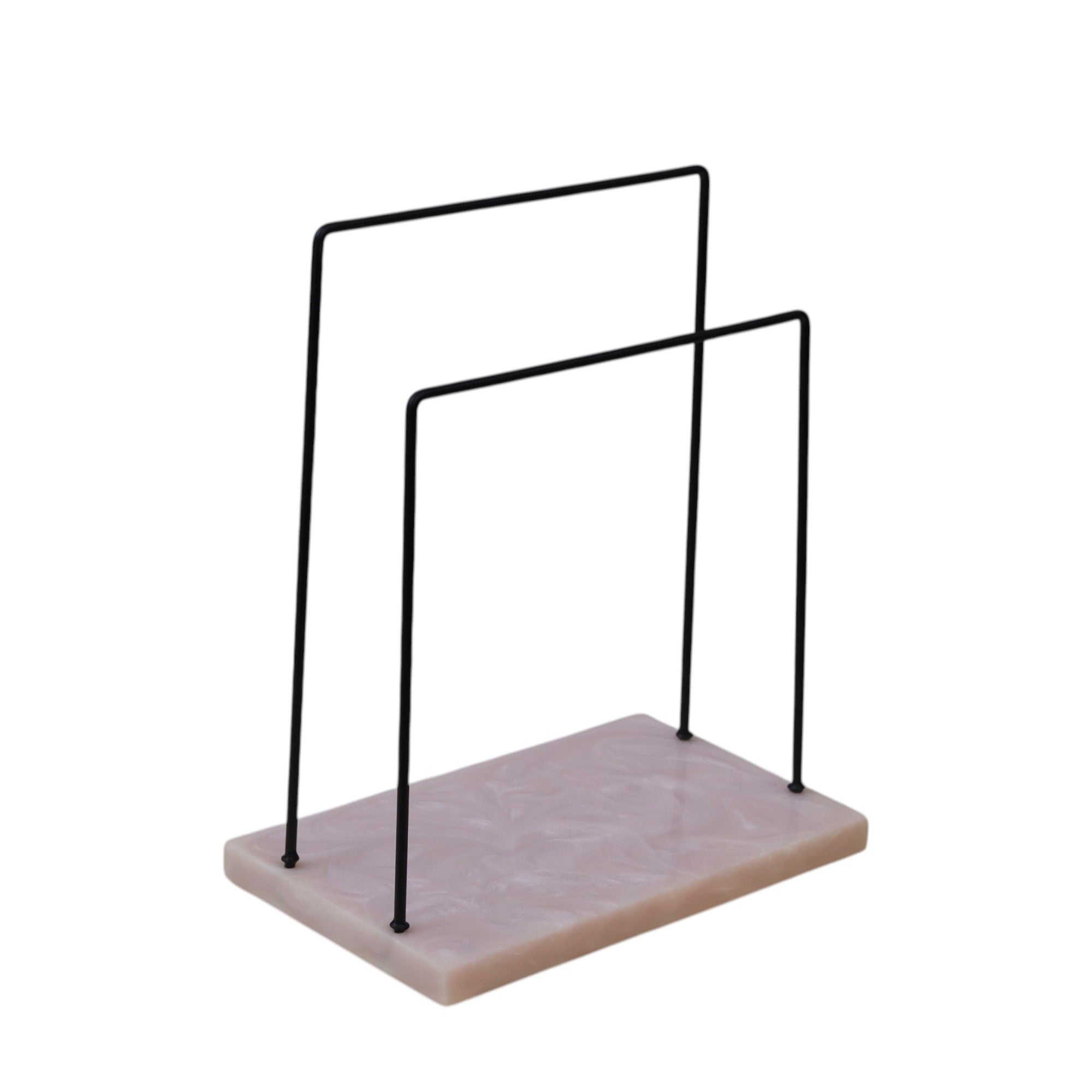 2 Steps Metal Powder Coated Towel Stand With Beige Resin Base