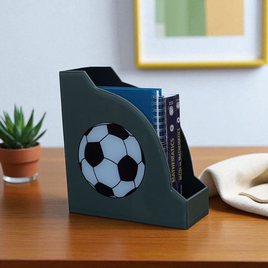 Premium Glass Magazine Holder with Football Design