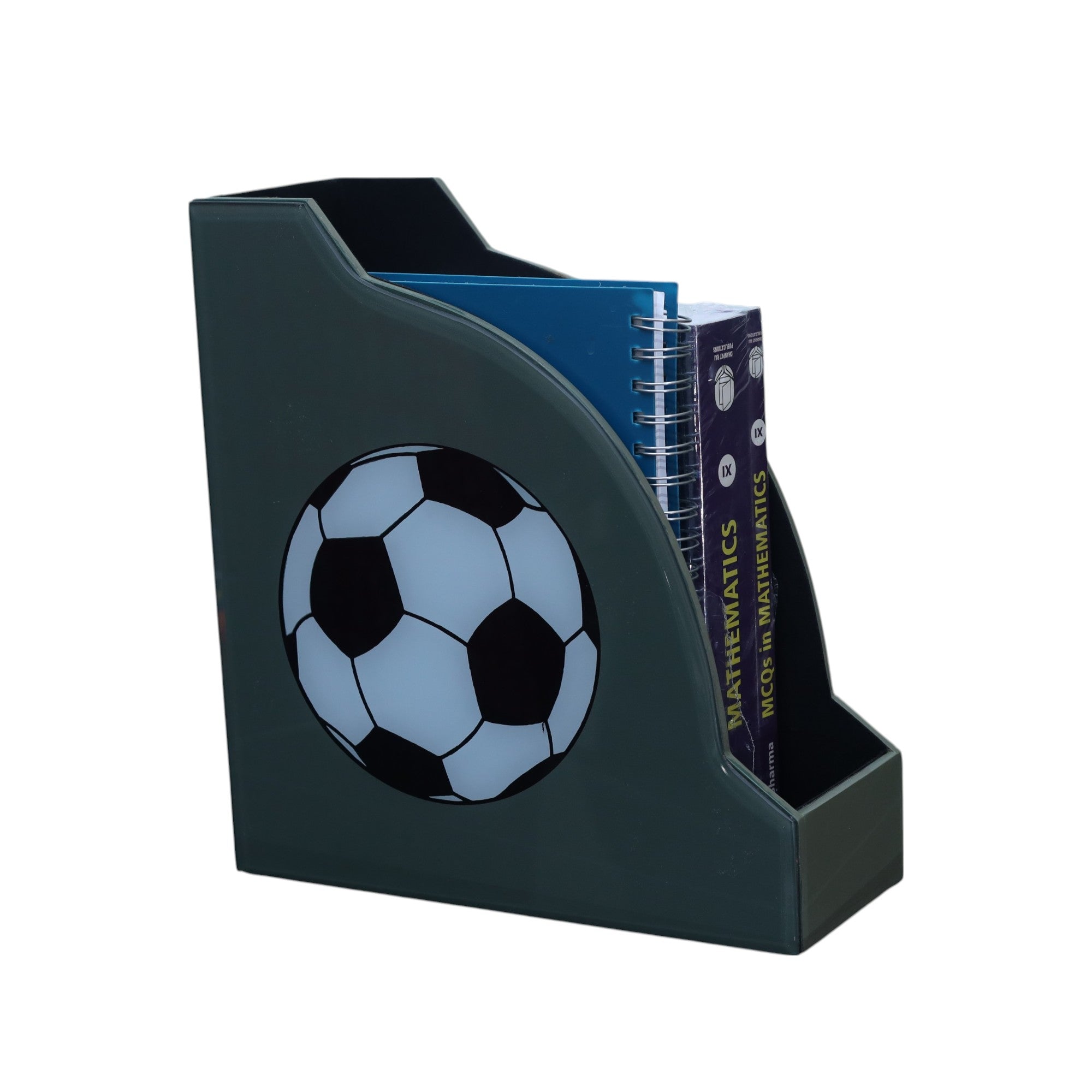 Premium Glass Magazine Holder with Football Design