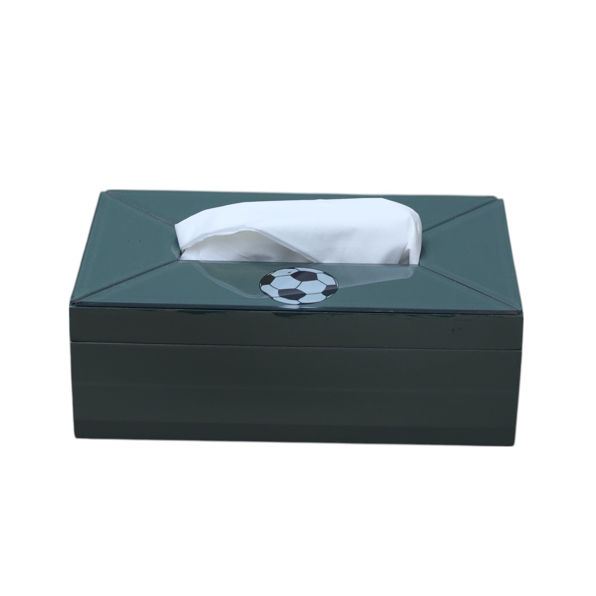 Premium Glass  Tissue Box with Football Design