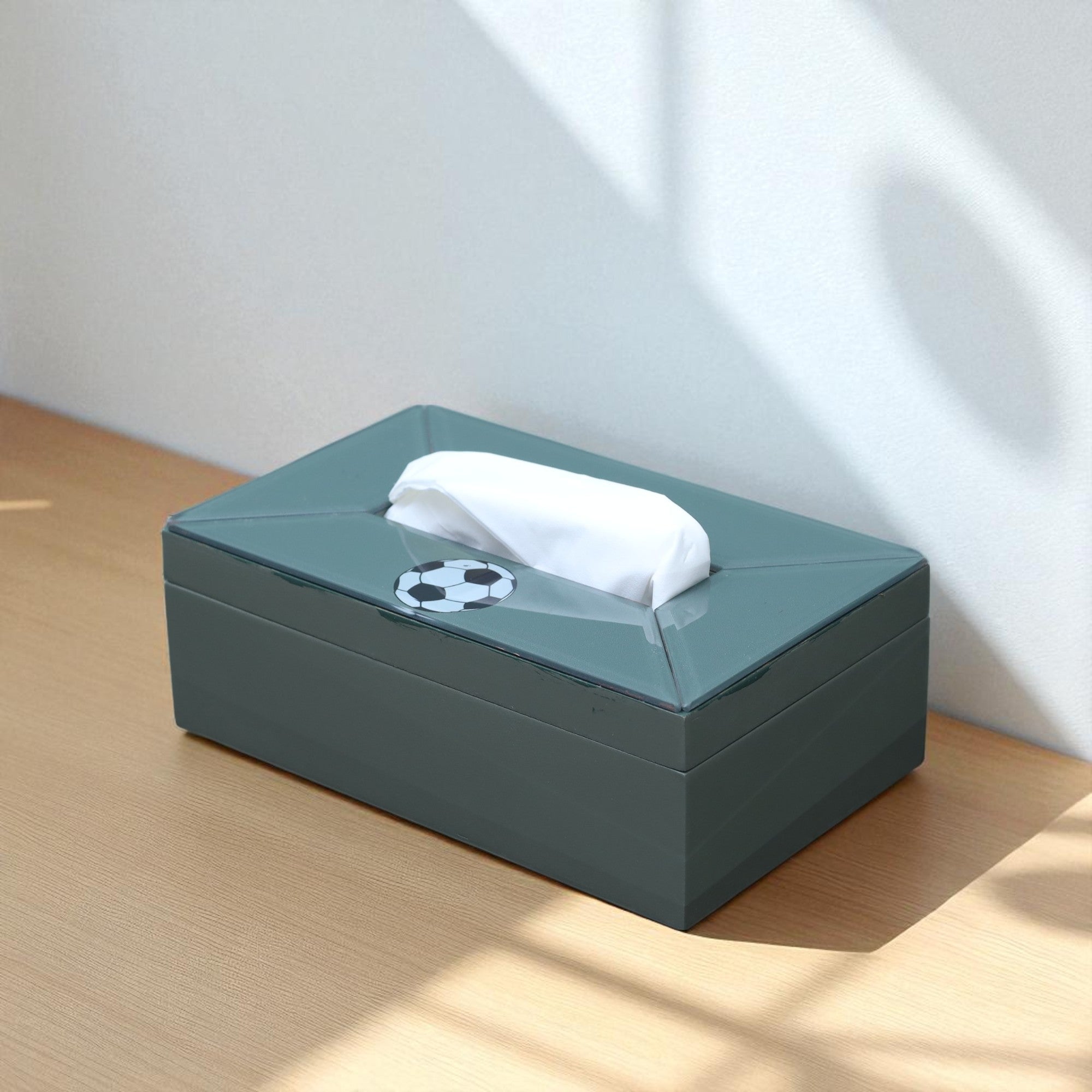 Premium Glass  Tissue Box with Football Design