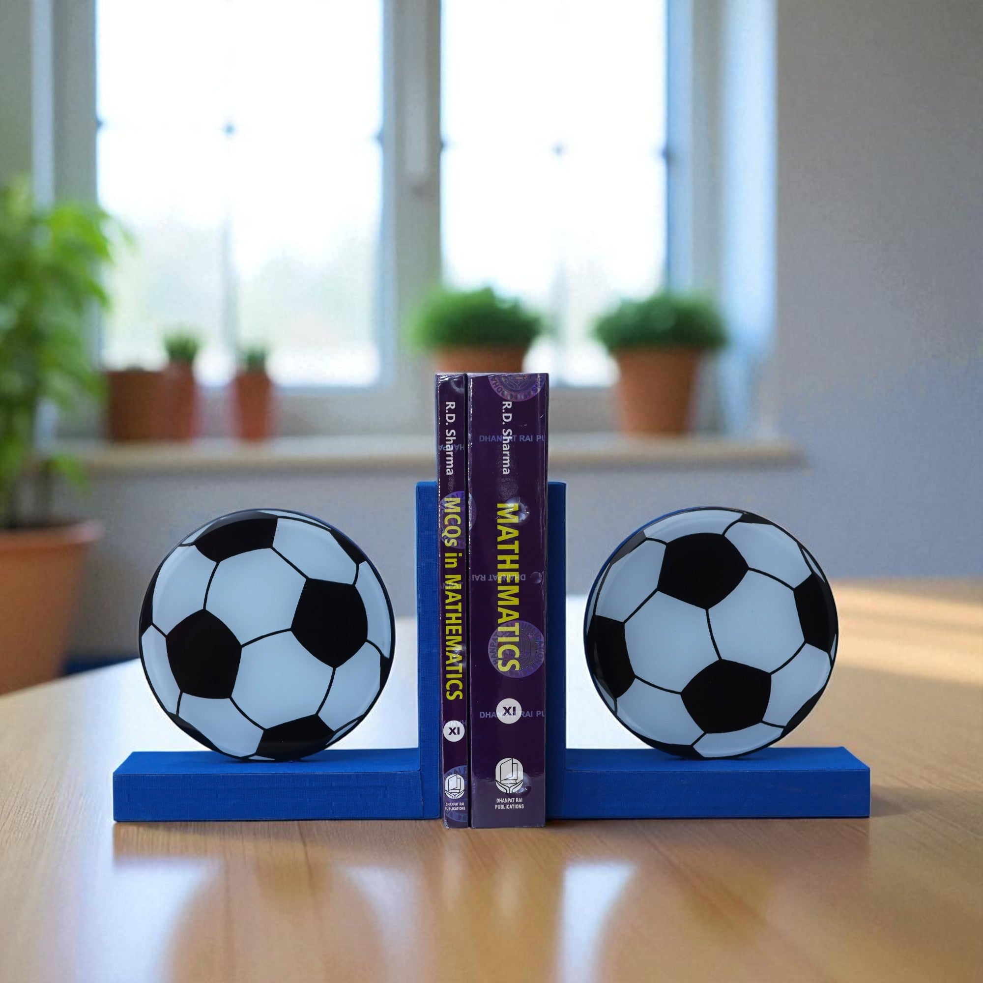 Premium Glass Bookends with Football Design