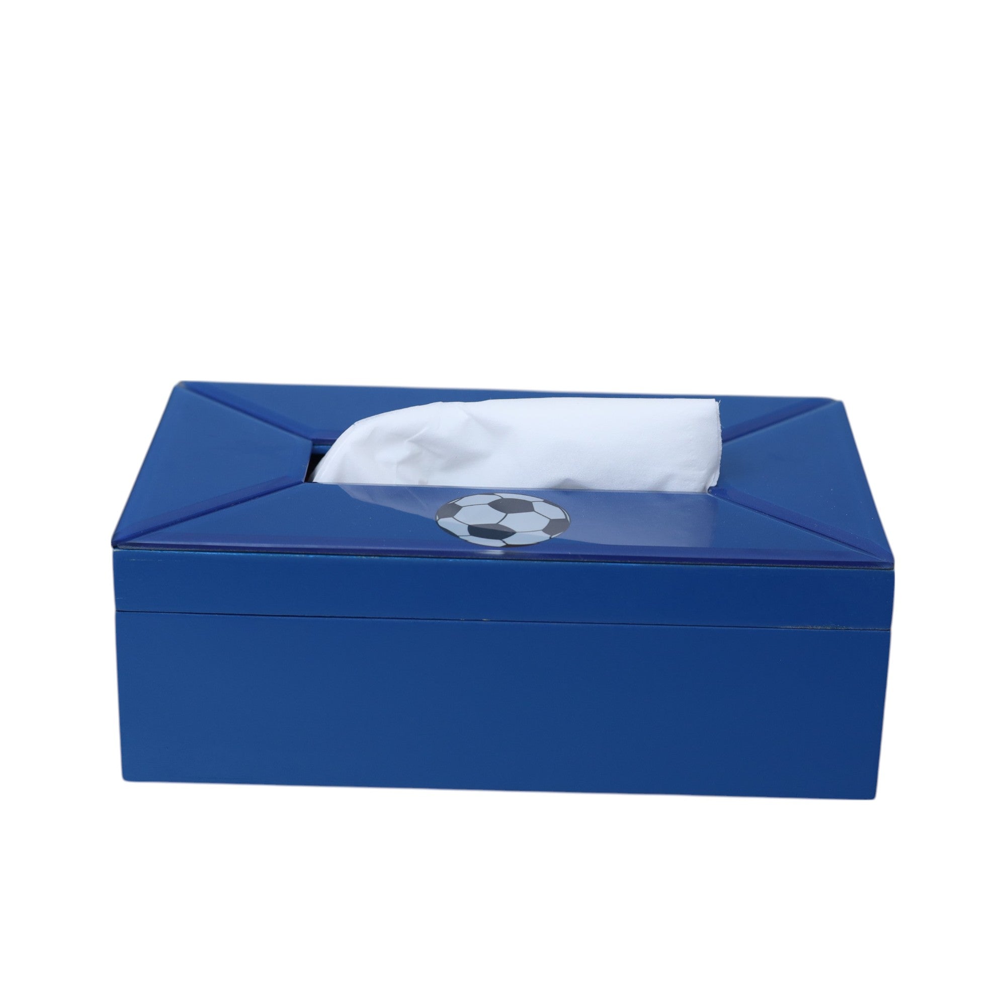 Premium Glass Tissue Box Holder with Football Design
