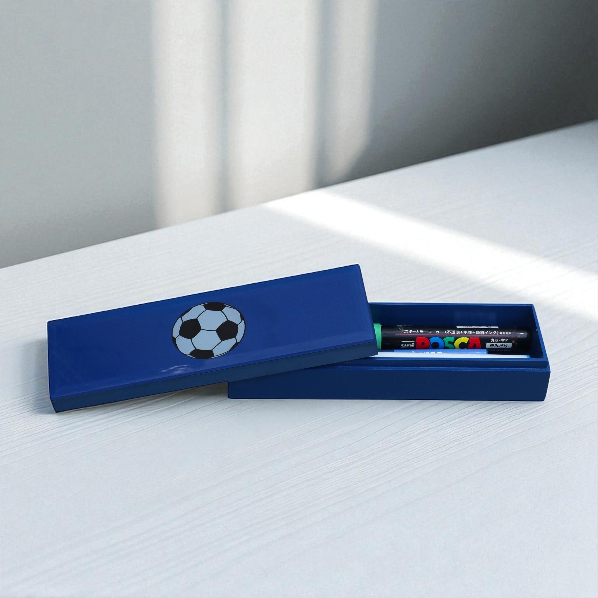 Premium Glass Pen Box with Football Design