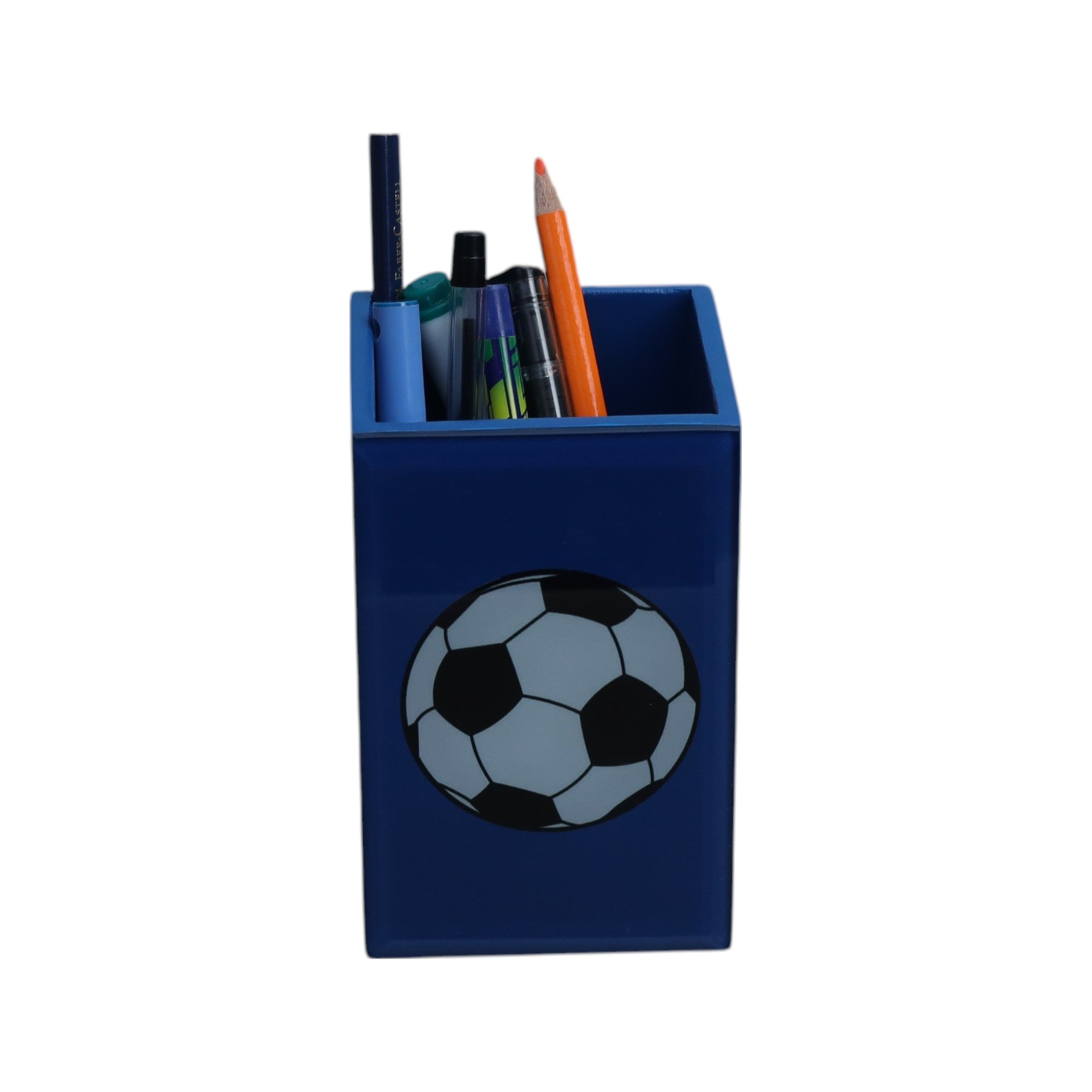 Premium Glass Pen Holder with Football Design
