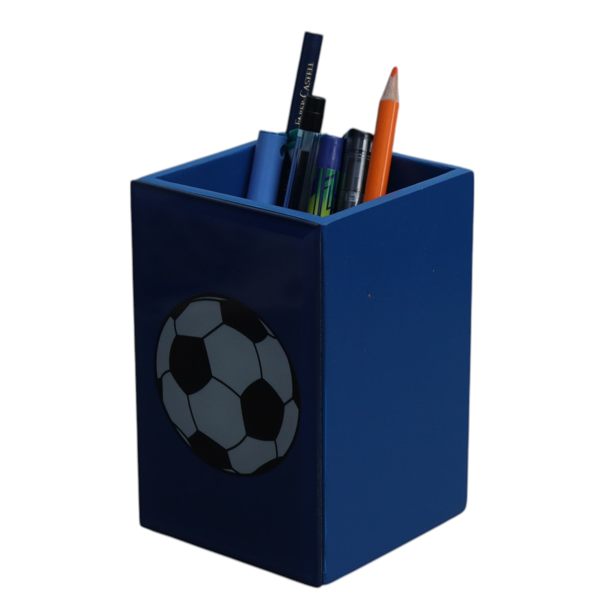Premium Glass Pen Holder with Football Design