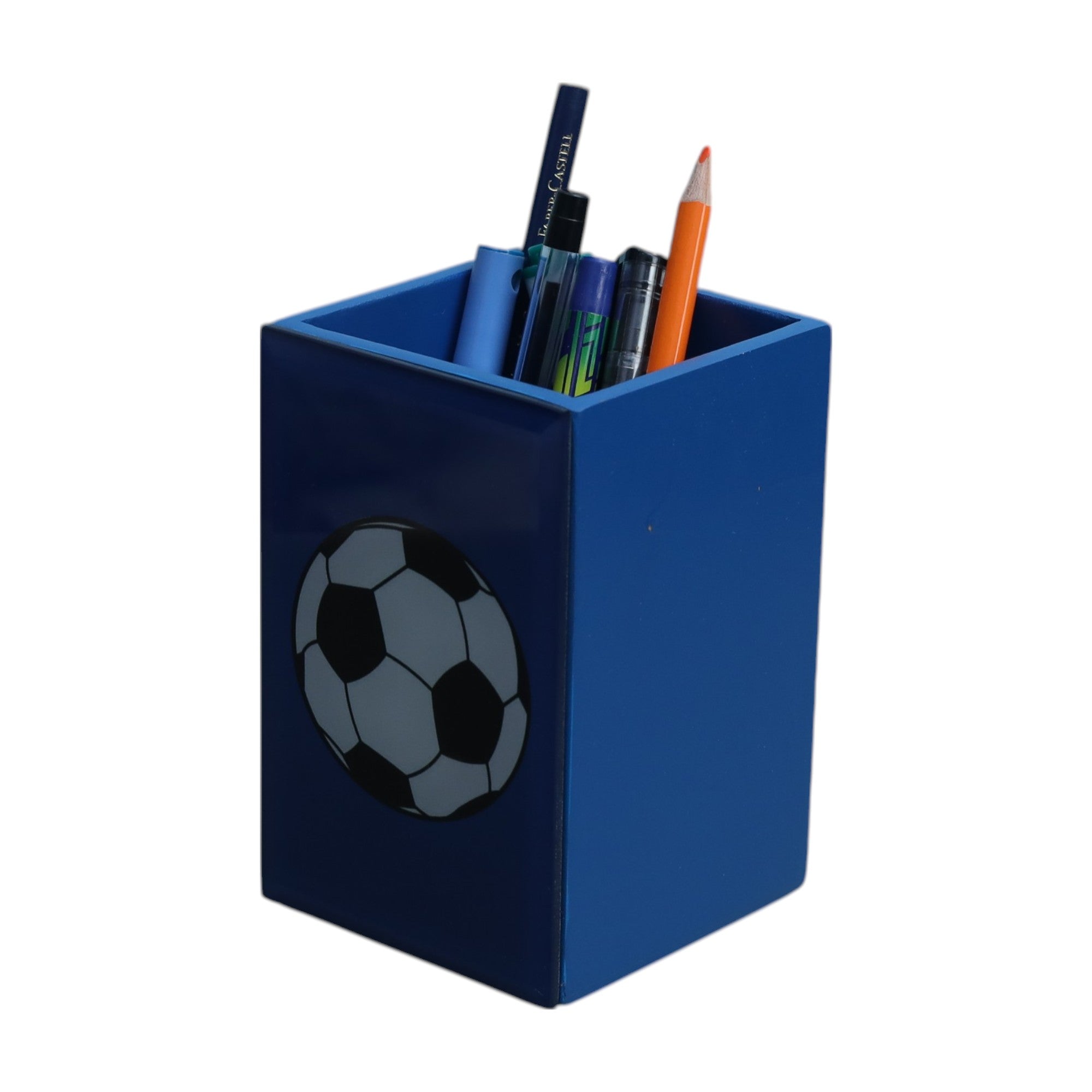 Premium Glass Pen Holder with Football Design