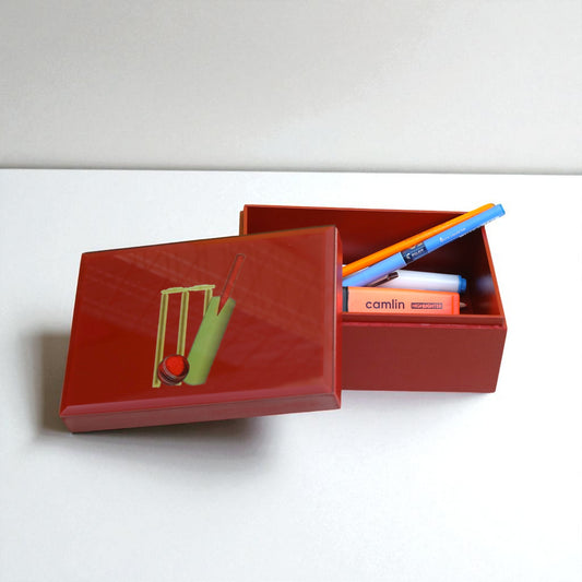 Premium Glass Small Storage Box with Football Design