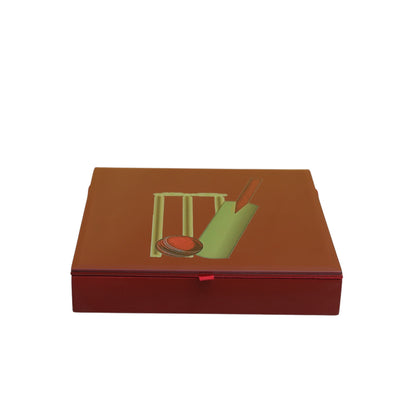 Premium Glass Stationery Organizer with Cricket Design