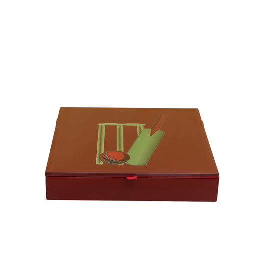 Premium Glass Stationery Organizer with Cricket Design