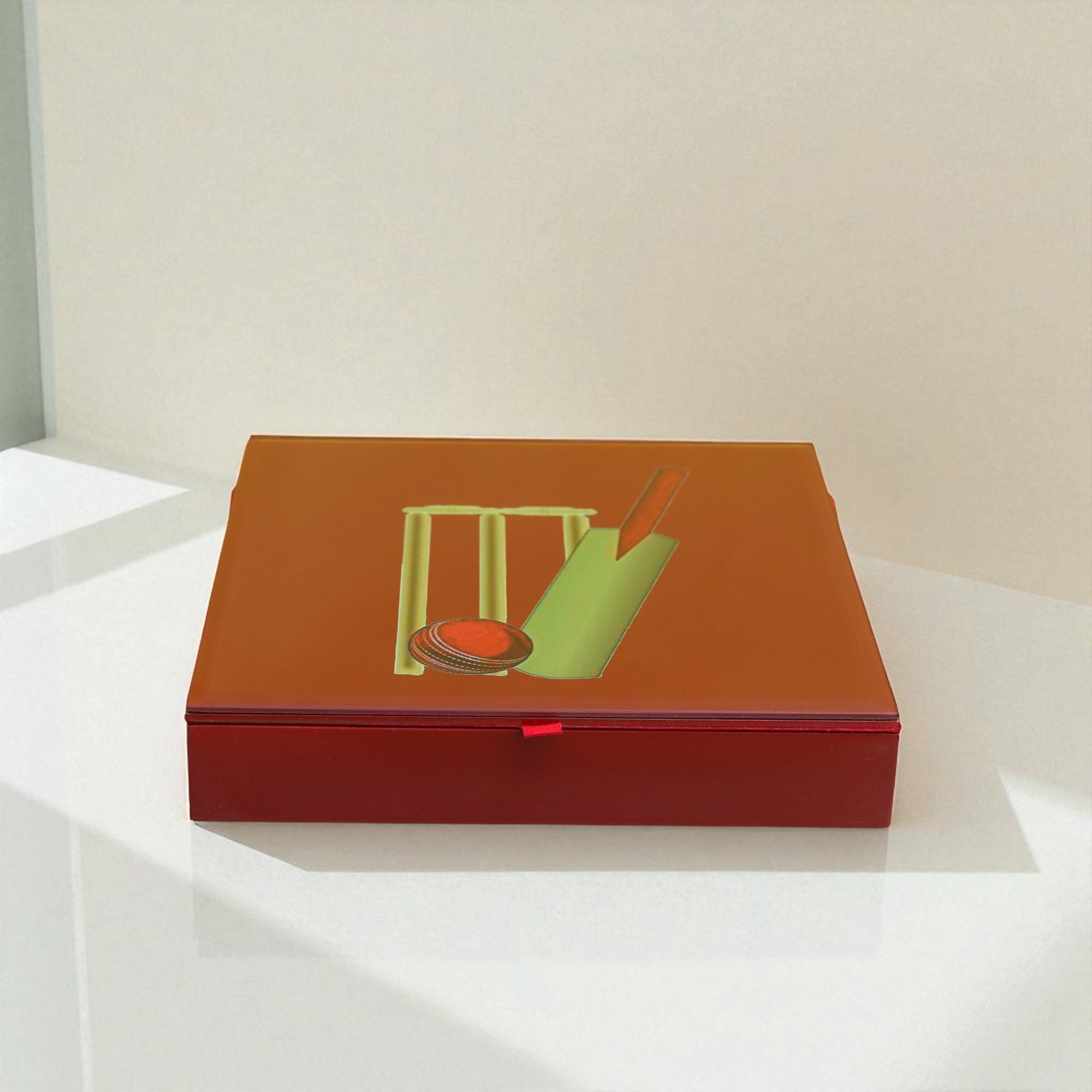 Premium Glass Stationery Organizer with Cricket Design