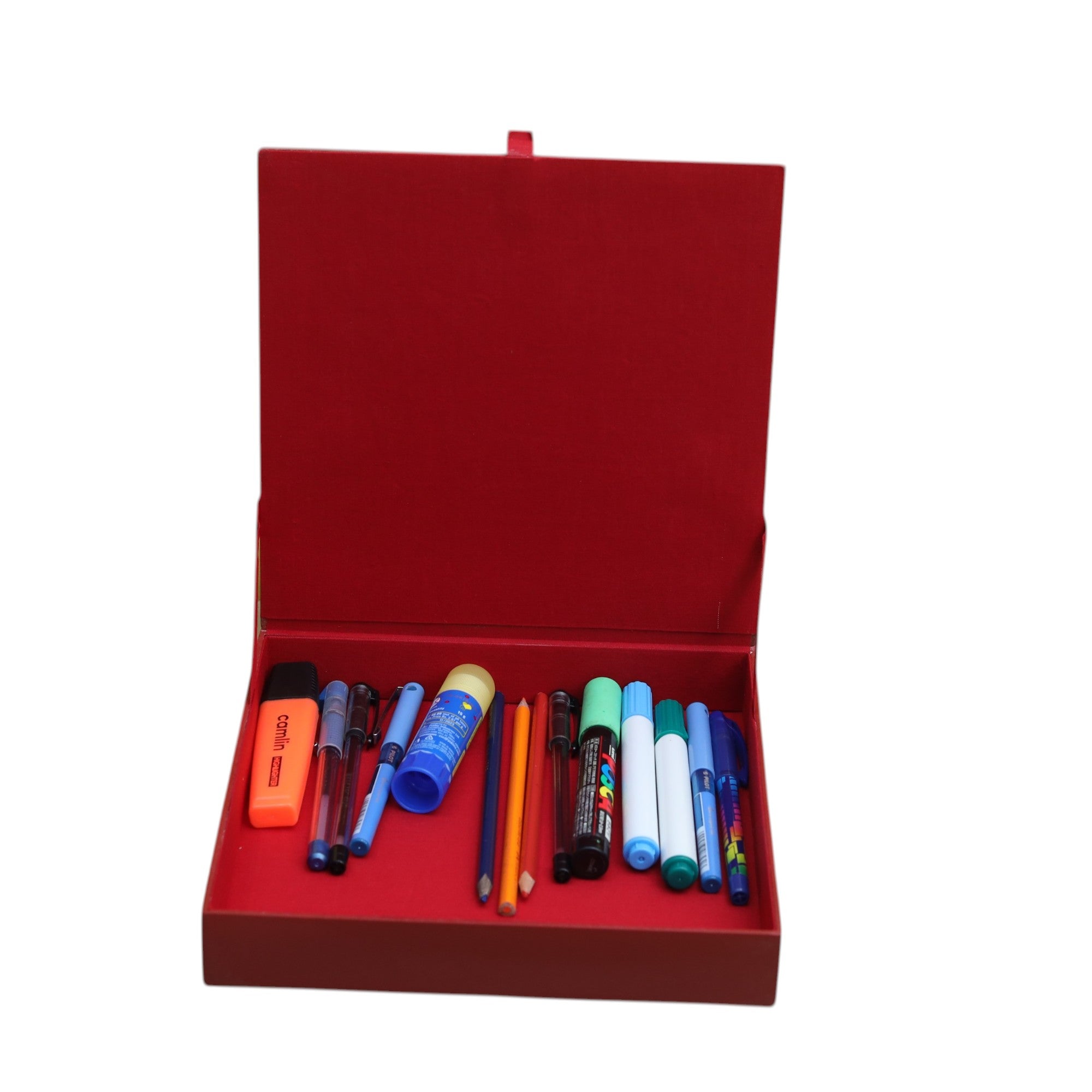 Premium Glass Stationery Organizer with Cricket Design