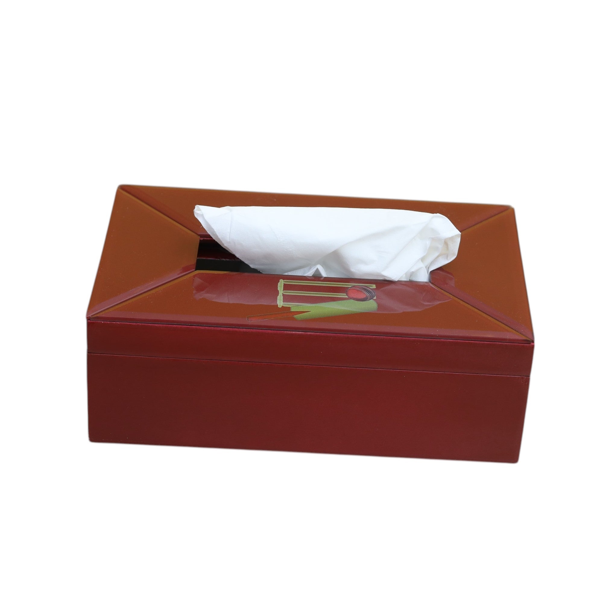 Premium Glass Tissue Box Holder with Football Design