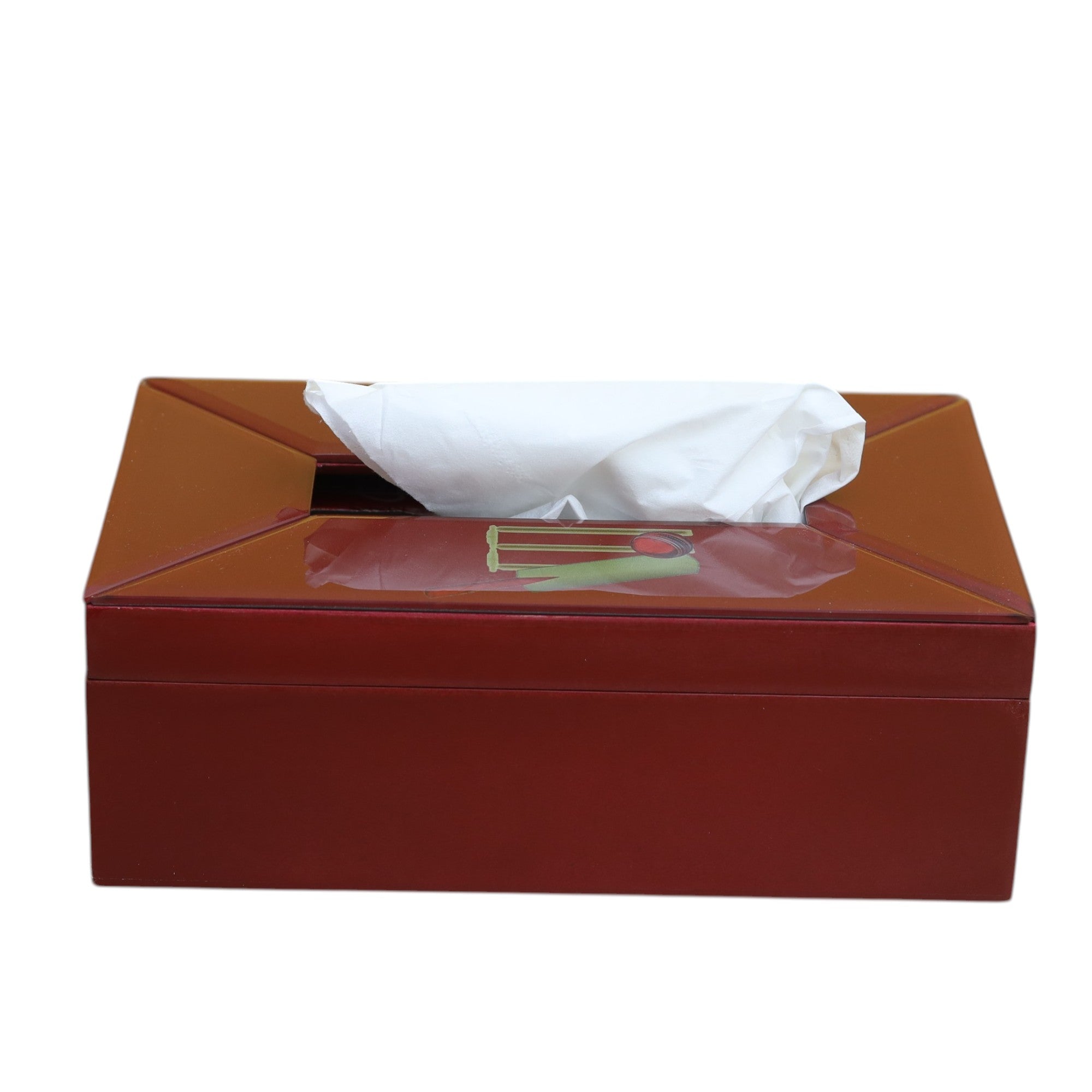 Premium Glass Tissue Box Holder with Football Design
