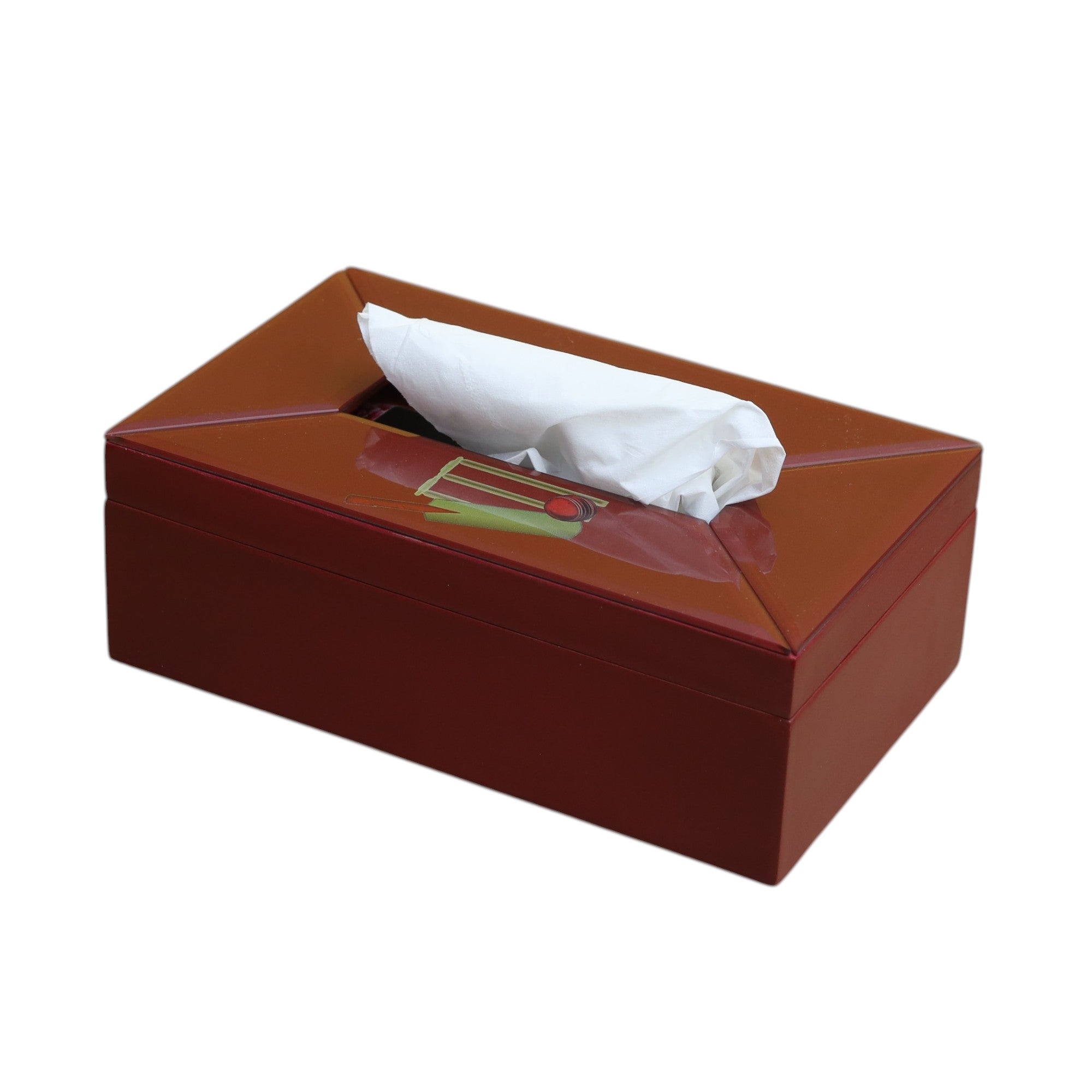 Premium Glass Tissue Box Holder with Football Design