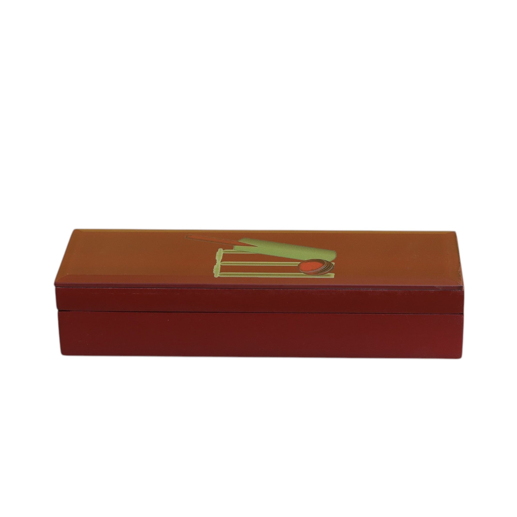 Premium Glass Pen Box with Cricket Design