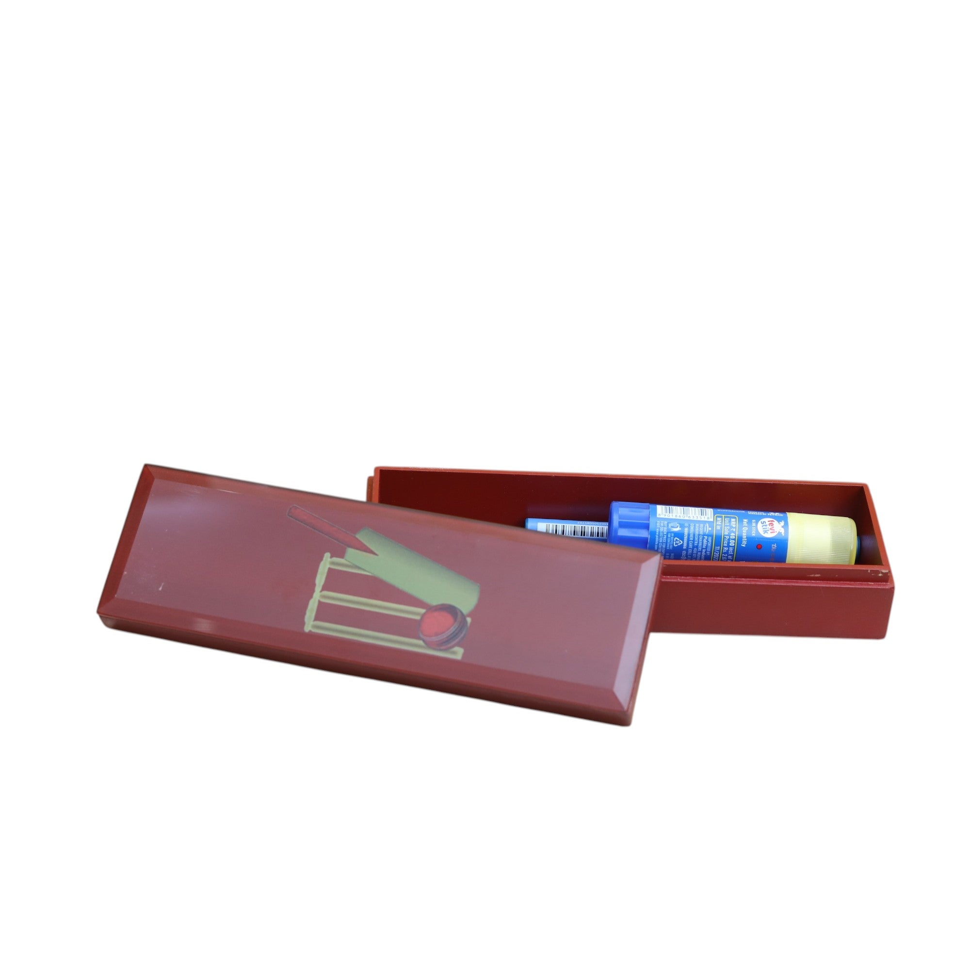 Premium Glass Pen Box with Cricket Design