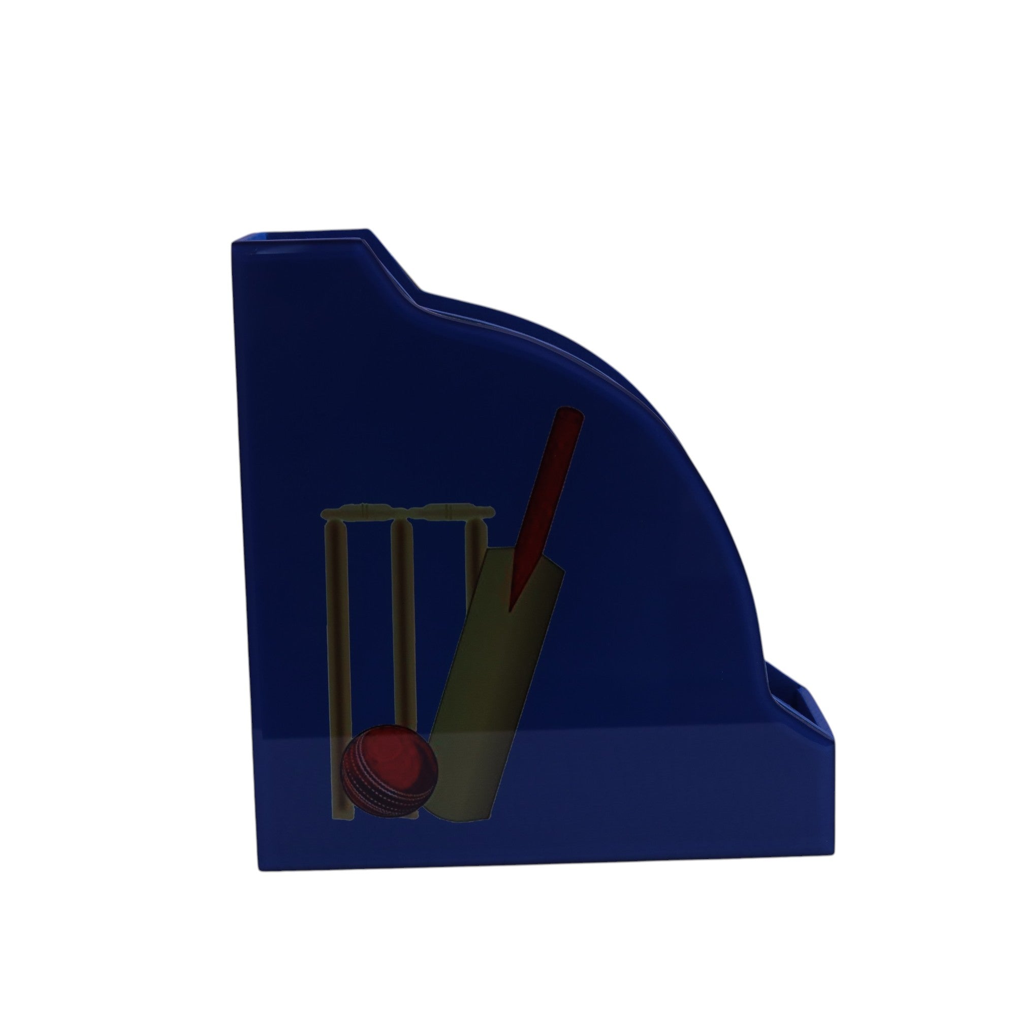 Premium Glass Magazine Holder with Cricket Design