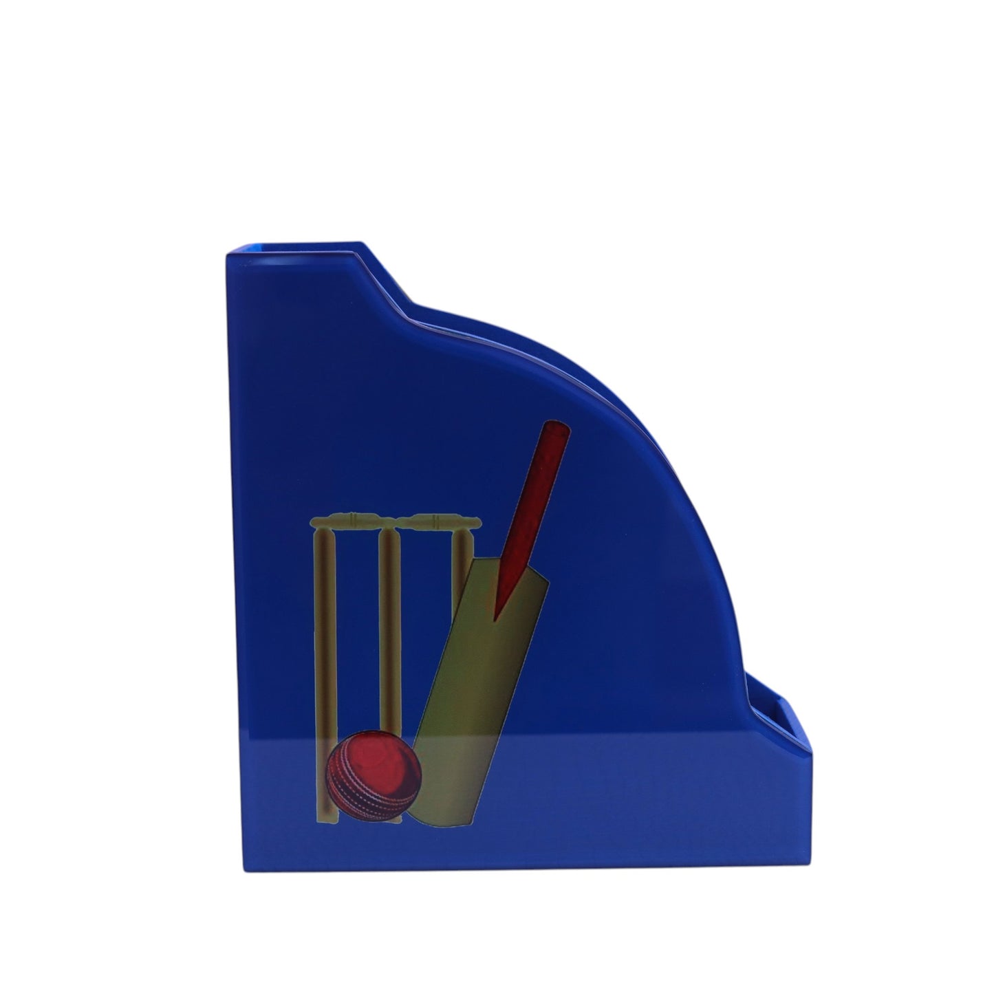 Premium Glass Magazine Holder with Cricket Design