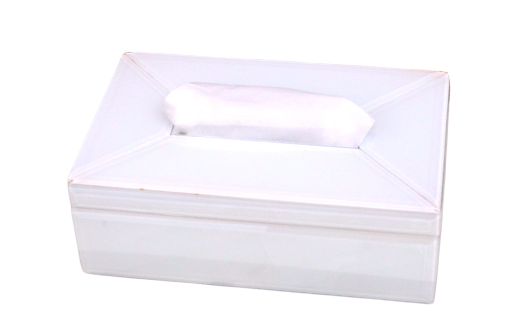 Luxury White Glass Tissue Box