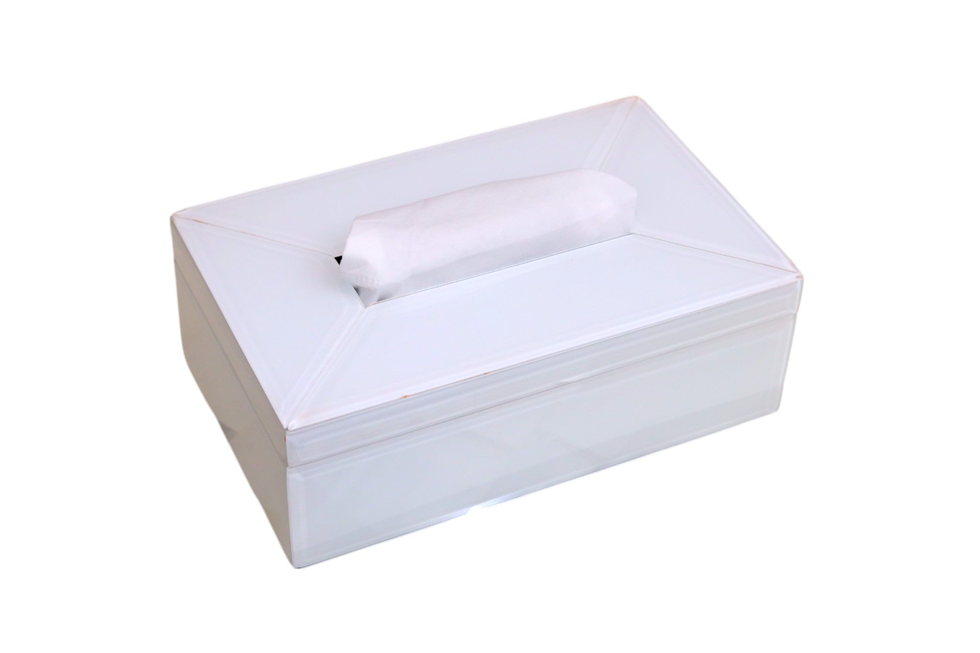 Luxury White Glass Tissue Box