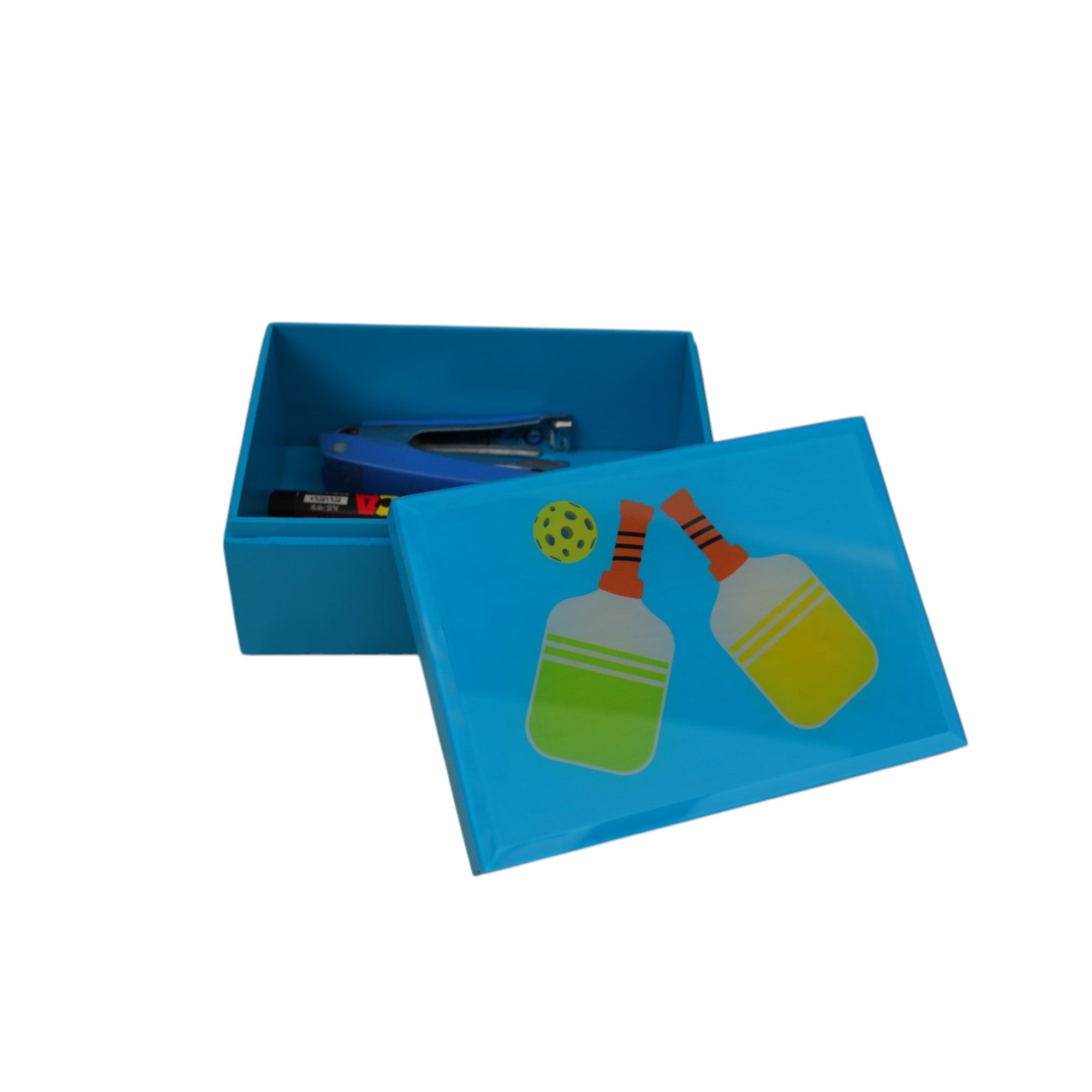 Premium Glass Small Storage Box with Pickle Ball Design