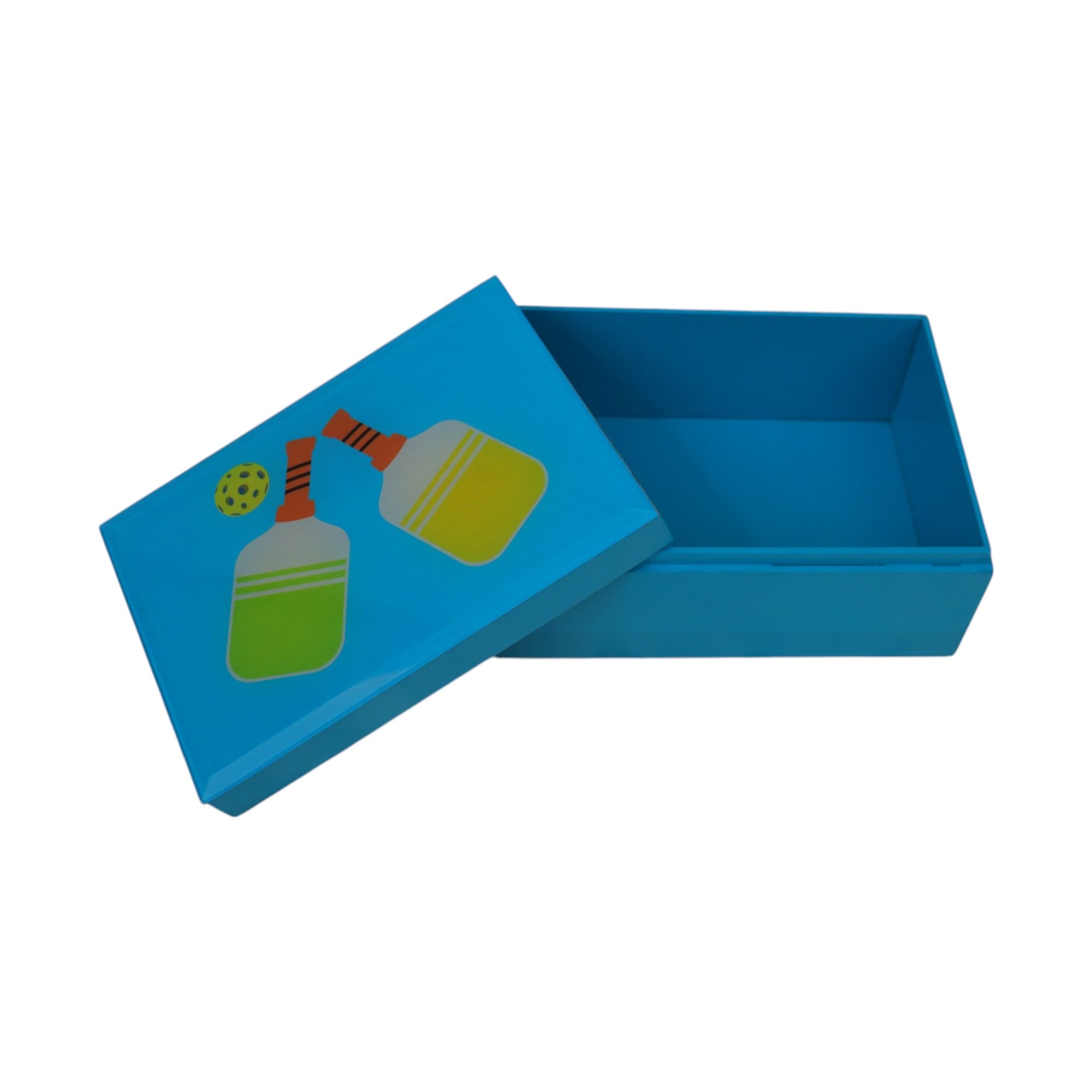 Premium Glass Small Storage Box with Pickle Ball Design