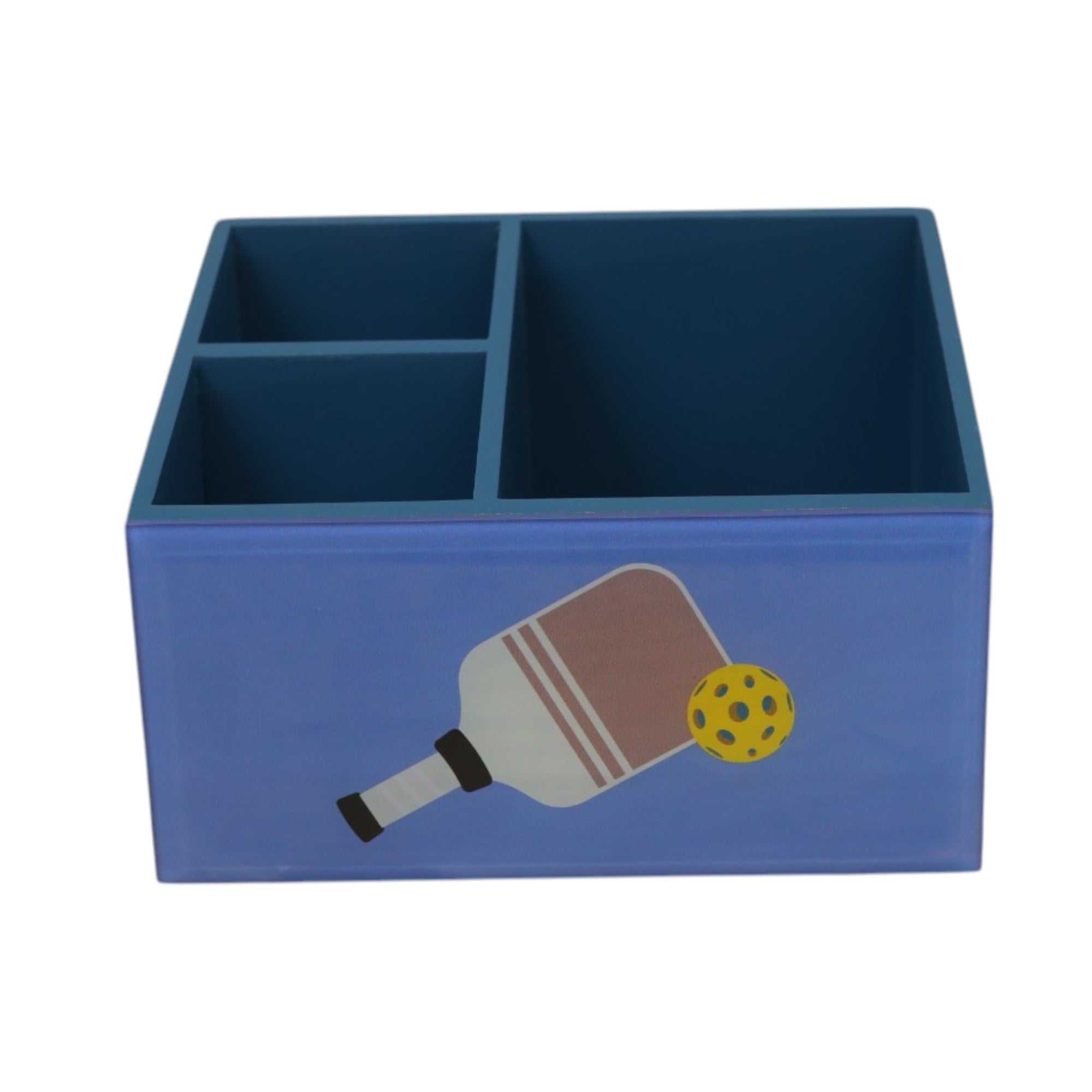 Premium Glass Stationery Desk Organizer with Pickle Ball Design