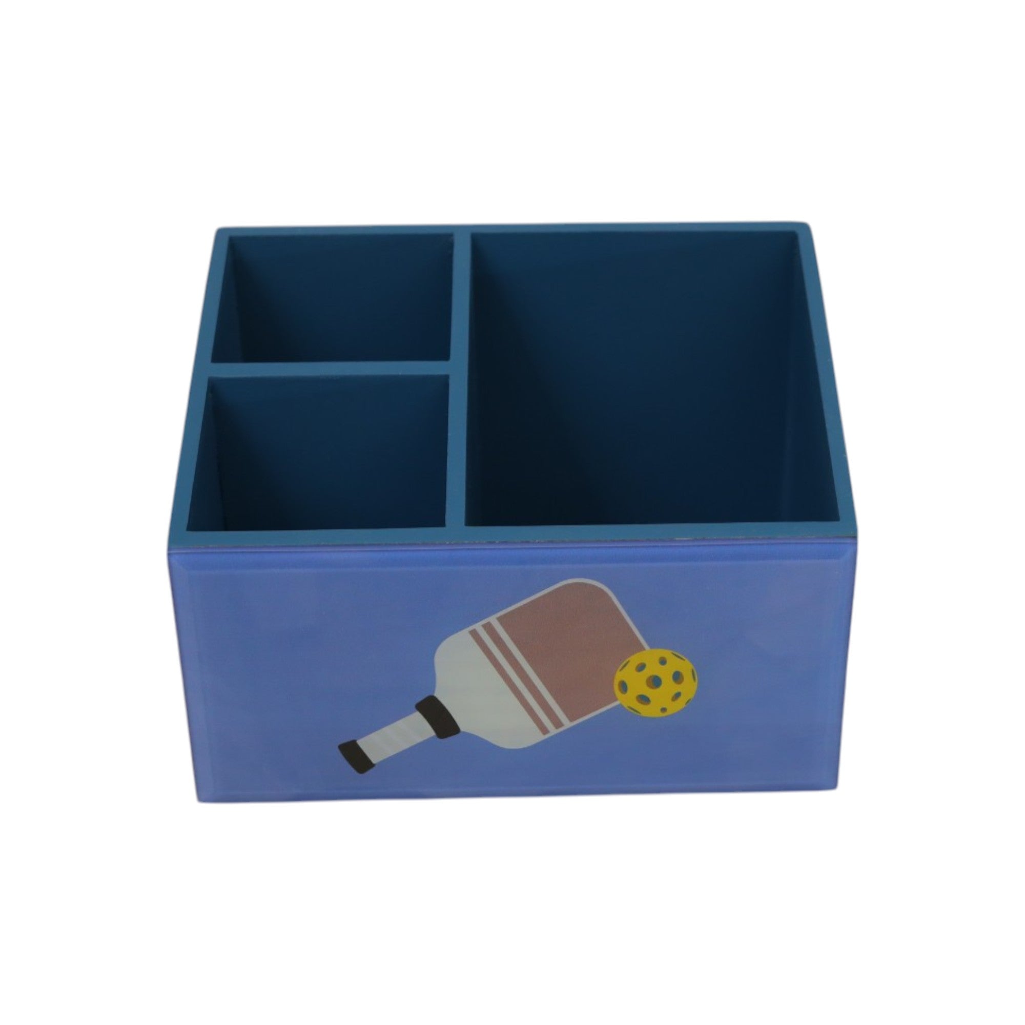 Premium Glass Stationery Desk Organizer with Pickle Ball Design