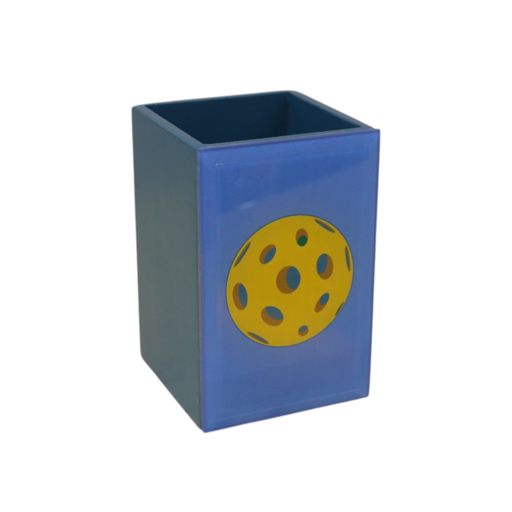 Premium Glass Pen Holder with Pickle Ball Design