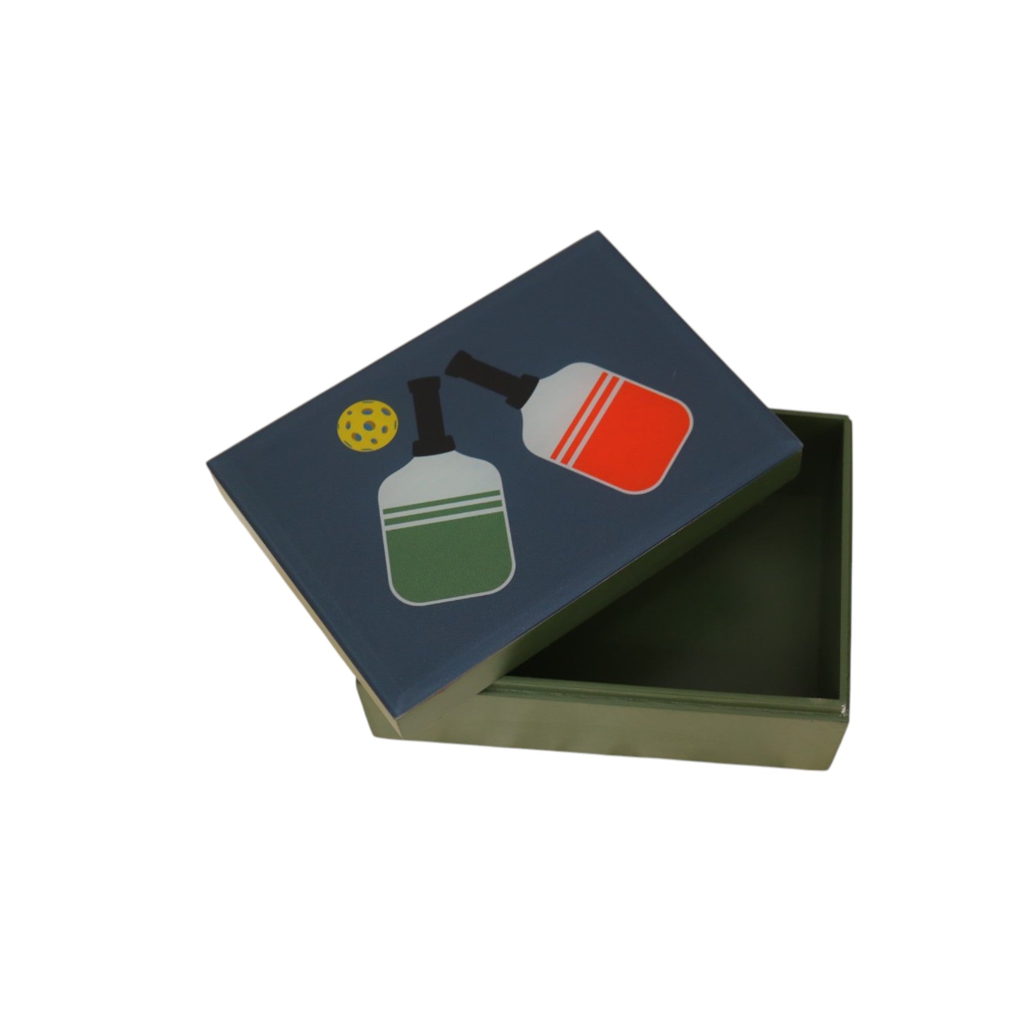 Premium Glass Small Storage Box with Pickle Ball Design