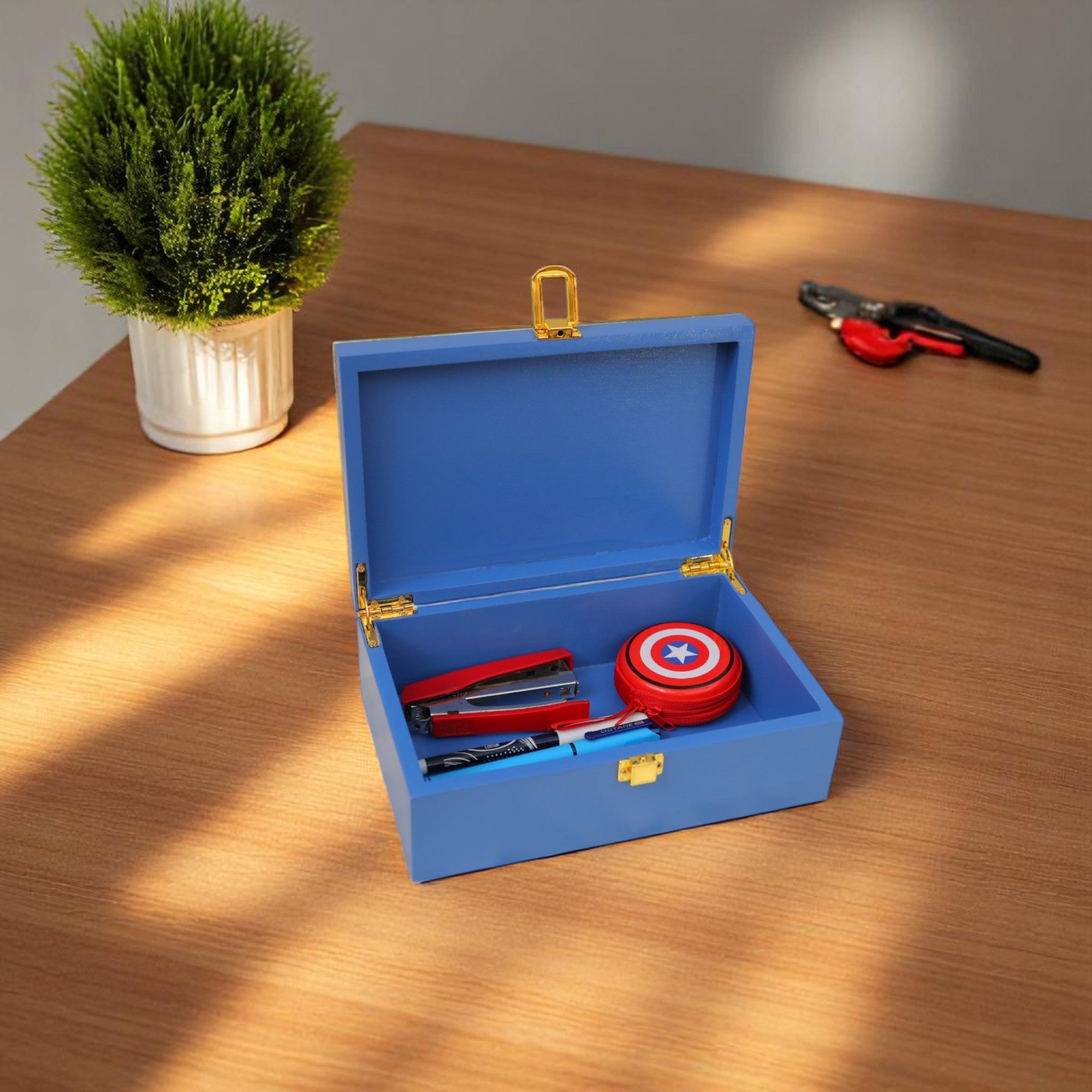 Premium Green Glass Storage Box  with Pickle Ball Design