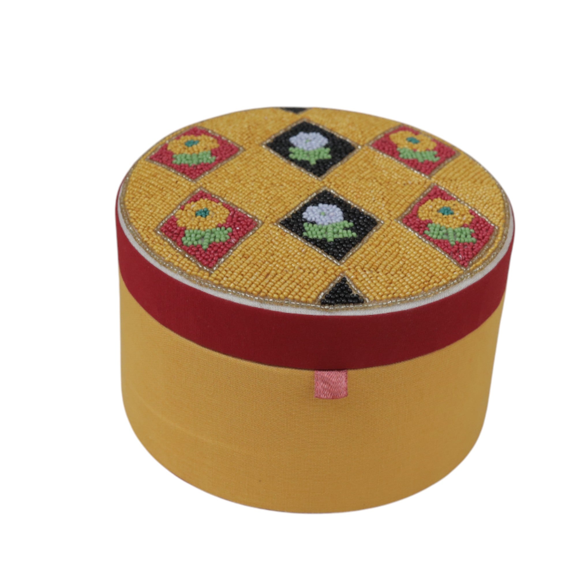 Round Beaded Jewellery Box