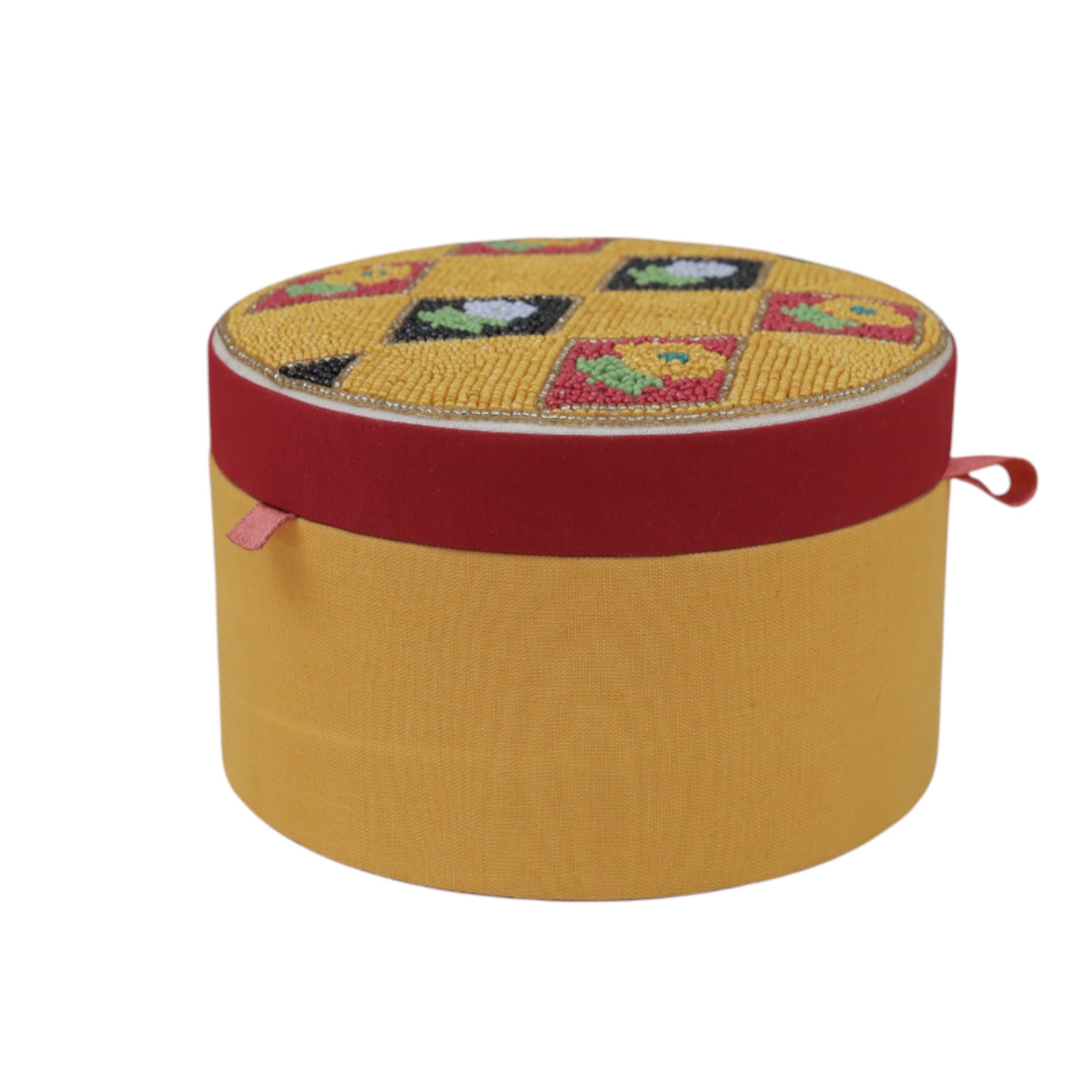 Round Beaded Jewellery Box