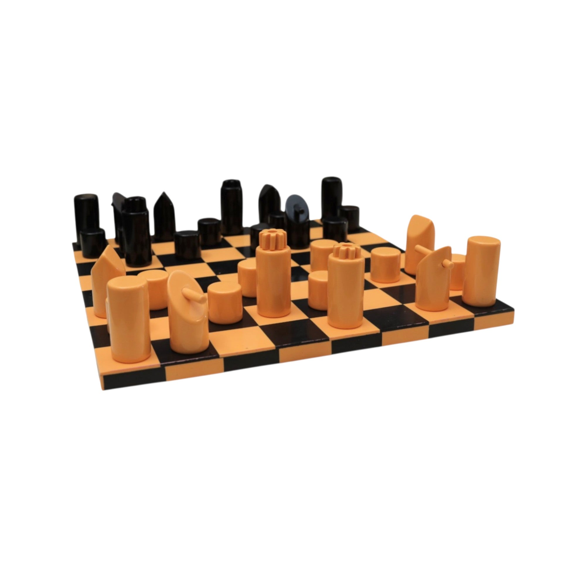  Handcrafted Chess Board Set in Yellow & Black 