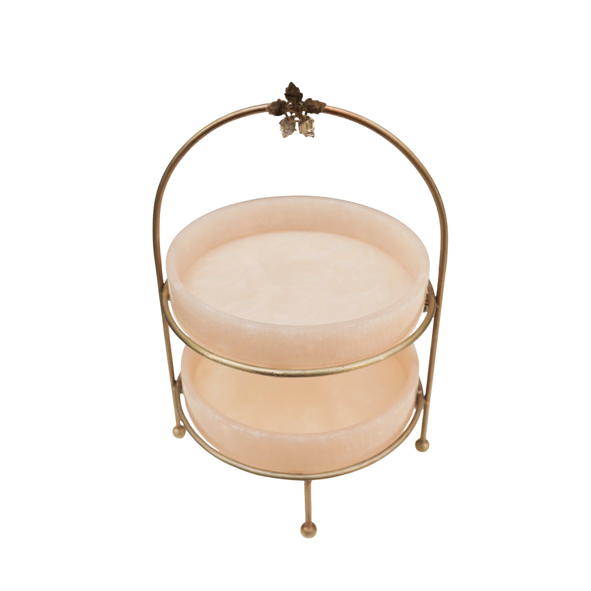 Premium Metal Medium Dome Shape Double Tray Food Platter