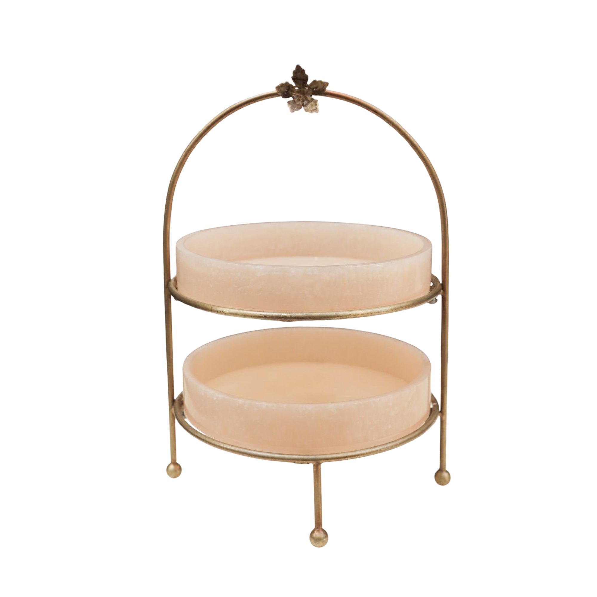 Premium Metal Medium Dome Shape Double Tray Food Platter