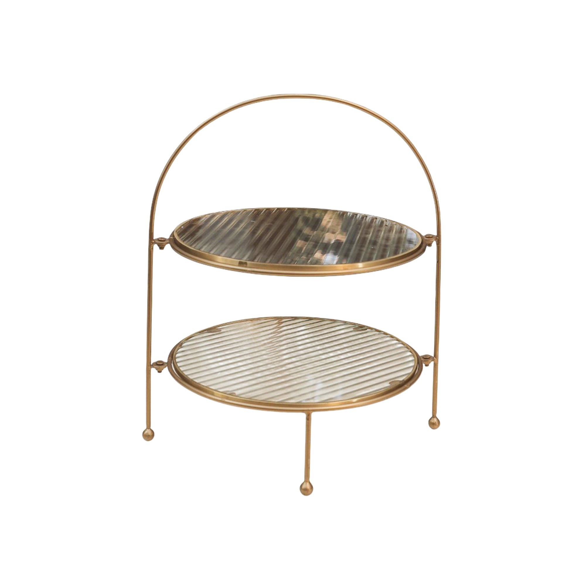 Metal Serving Food Platter with Designer Glass