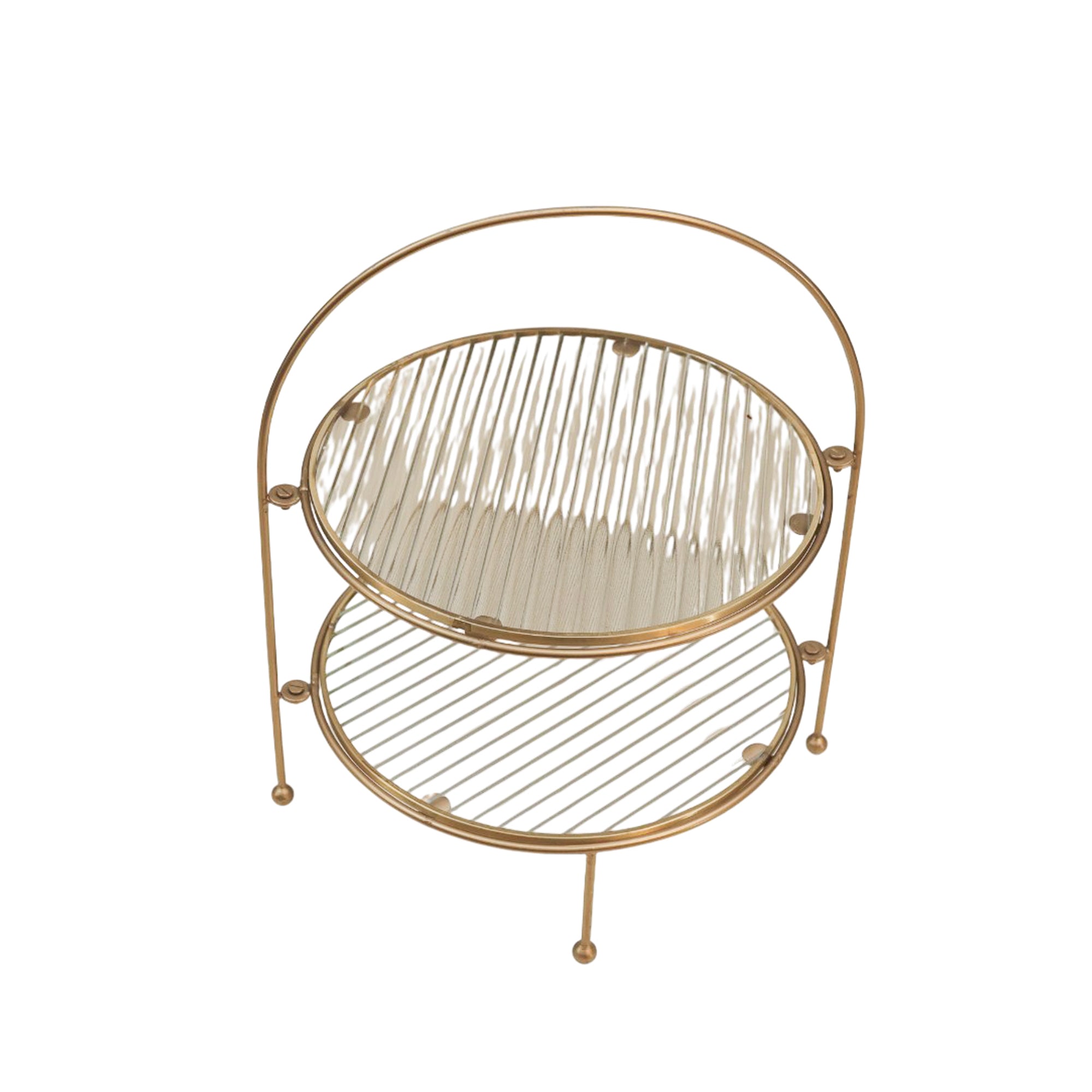 Metal Serving Food Platter with Designer Glass