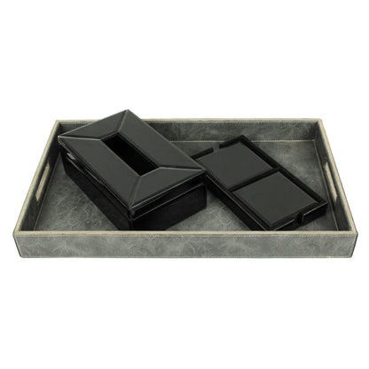 Grey Leatherite Tray