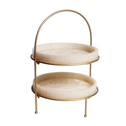 Premium Metal Medium Dome Shape Double Tray Food Platter