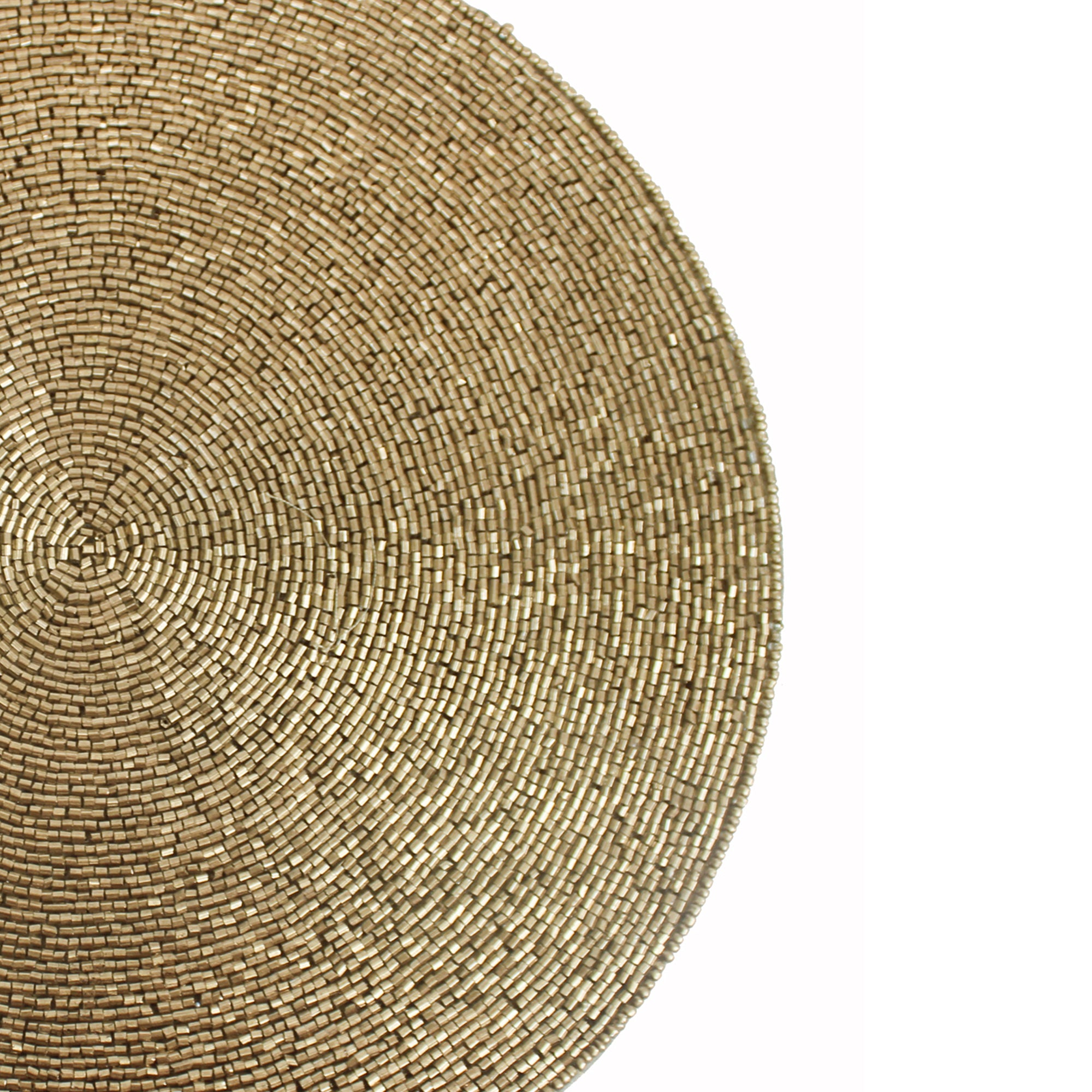 Gold Beaded Placemats for Dining Set of Two