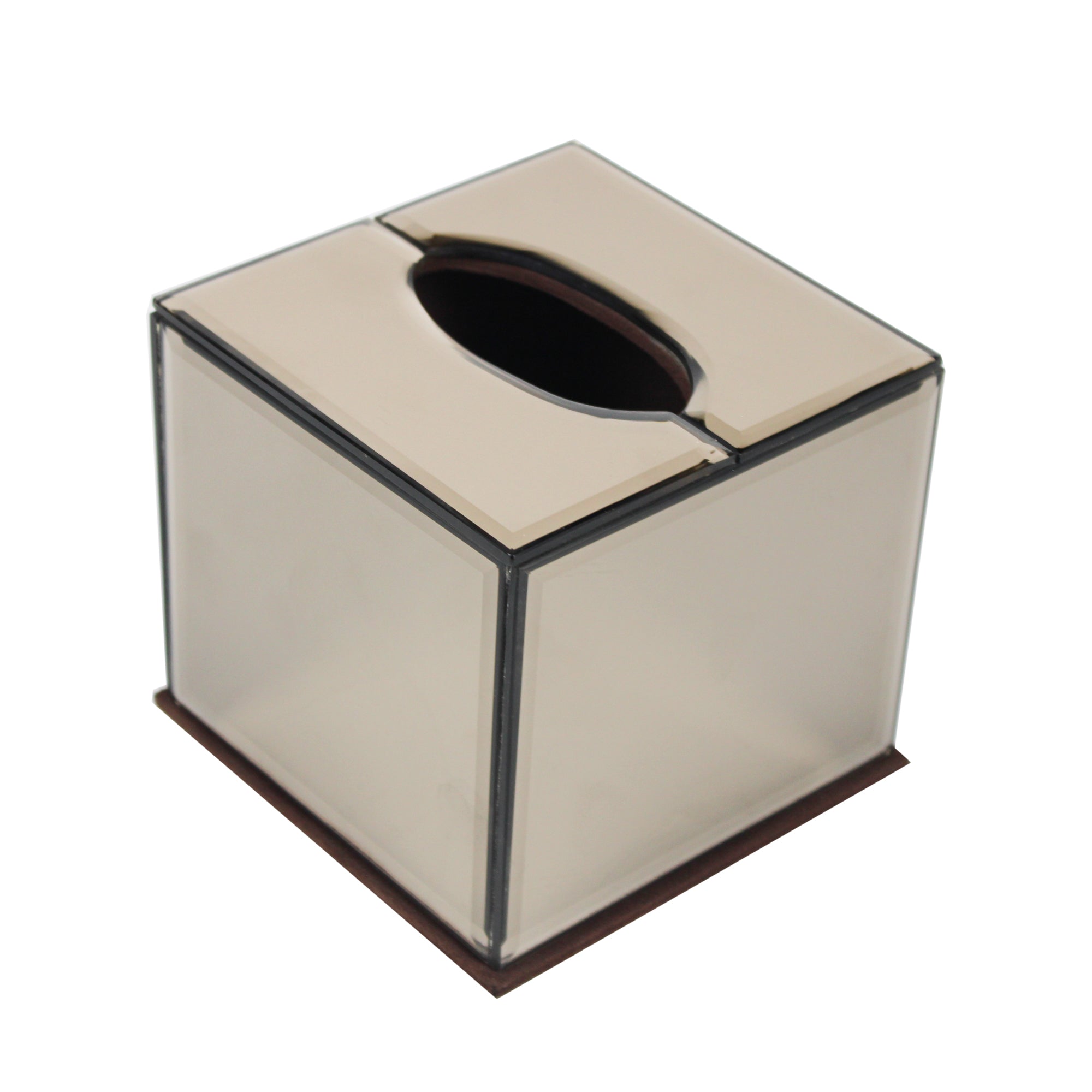 Premium Designer Brown  Glass Square Tissue Box for Bathrooms