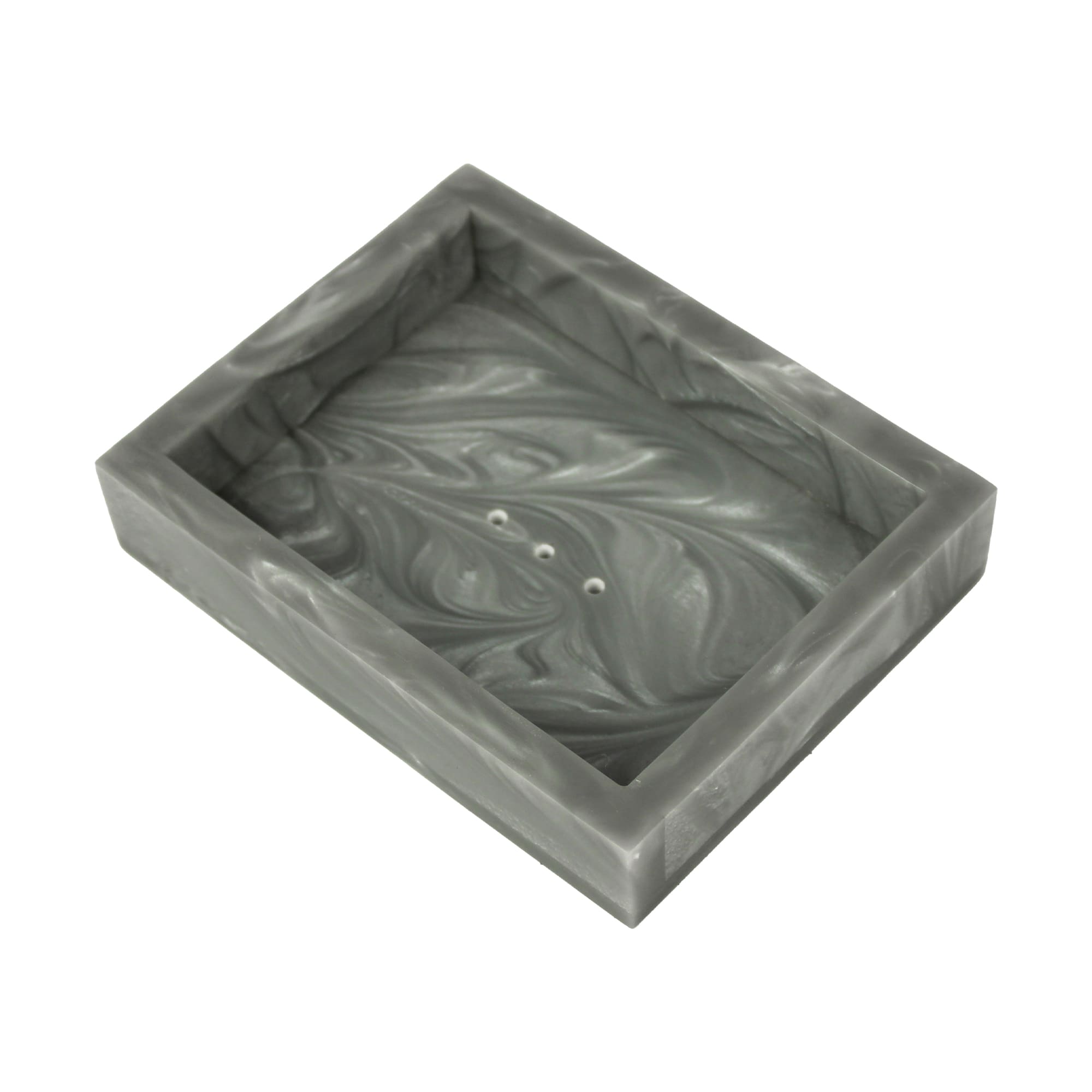 Marbleized Design Resin Soap Dishes – Set of Two