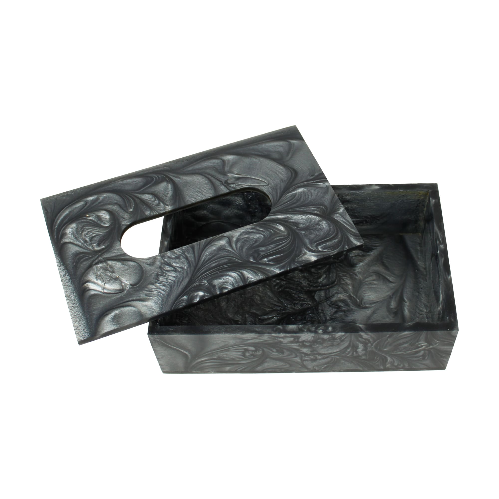 Luxury Dark Grey Resin Tissue Box