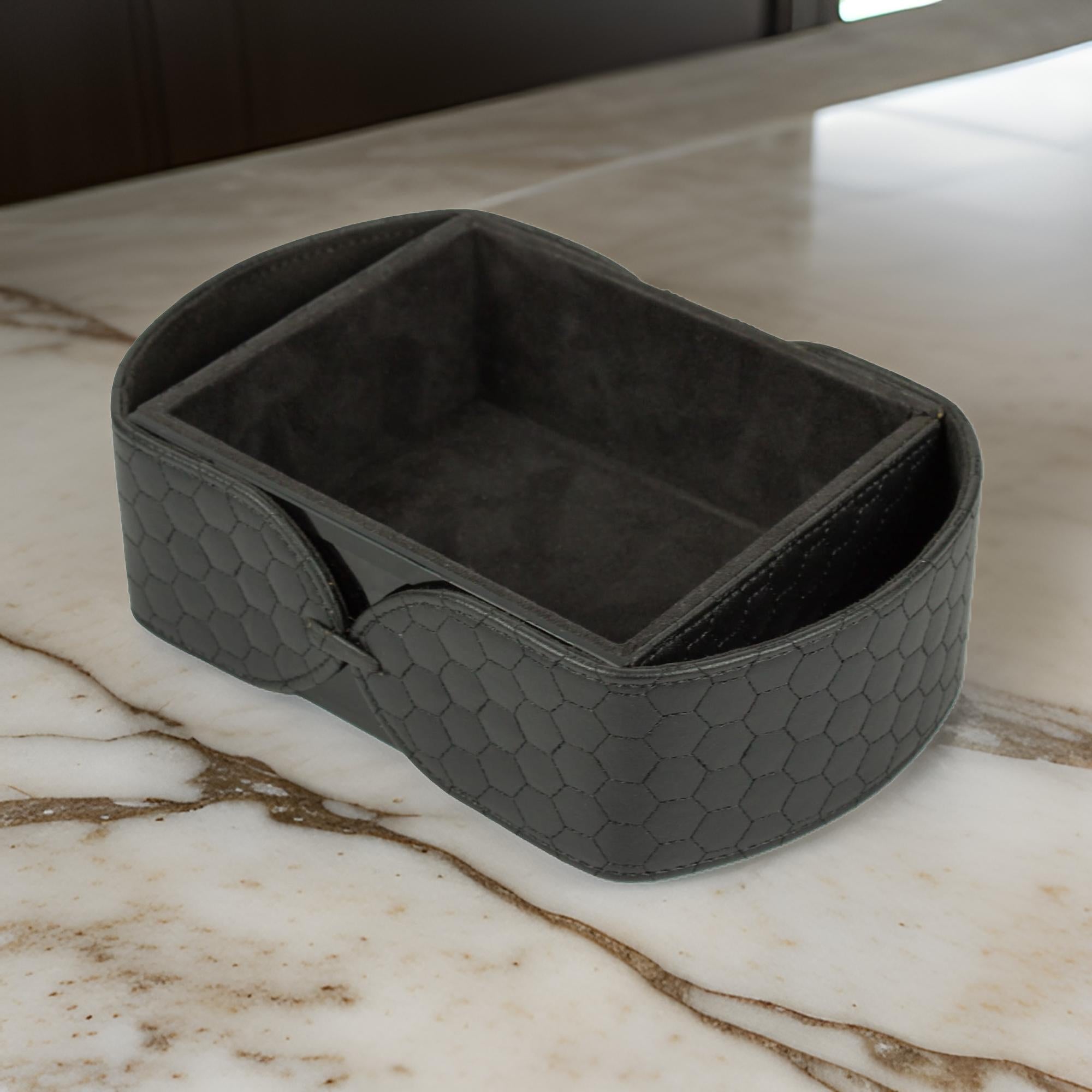 Black Leatherite Stationery Holder