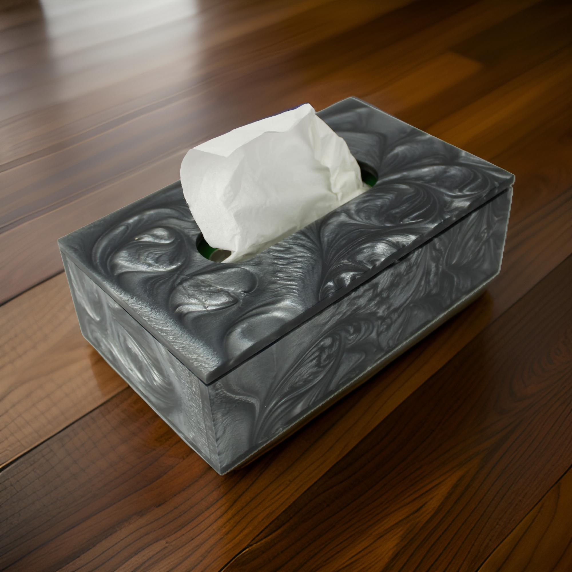 Luxury Dark Grey Resin Tissue Box